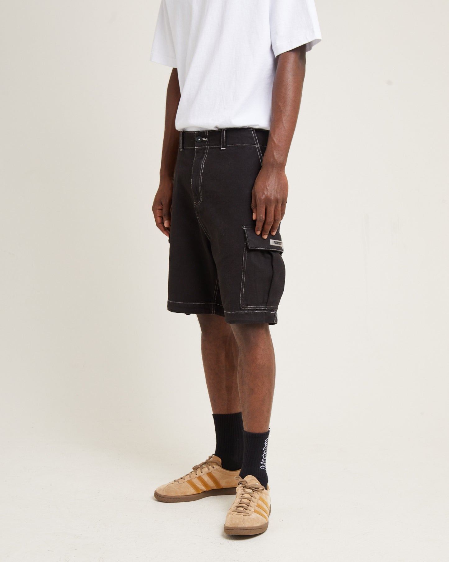 Surplus Canvas Cargo Shorts Black