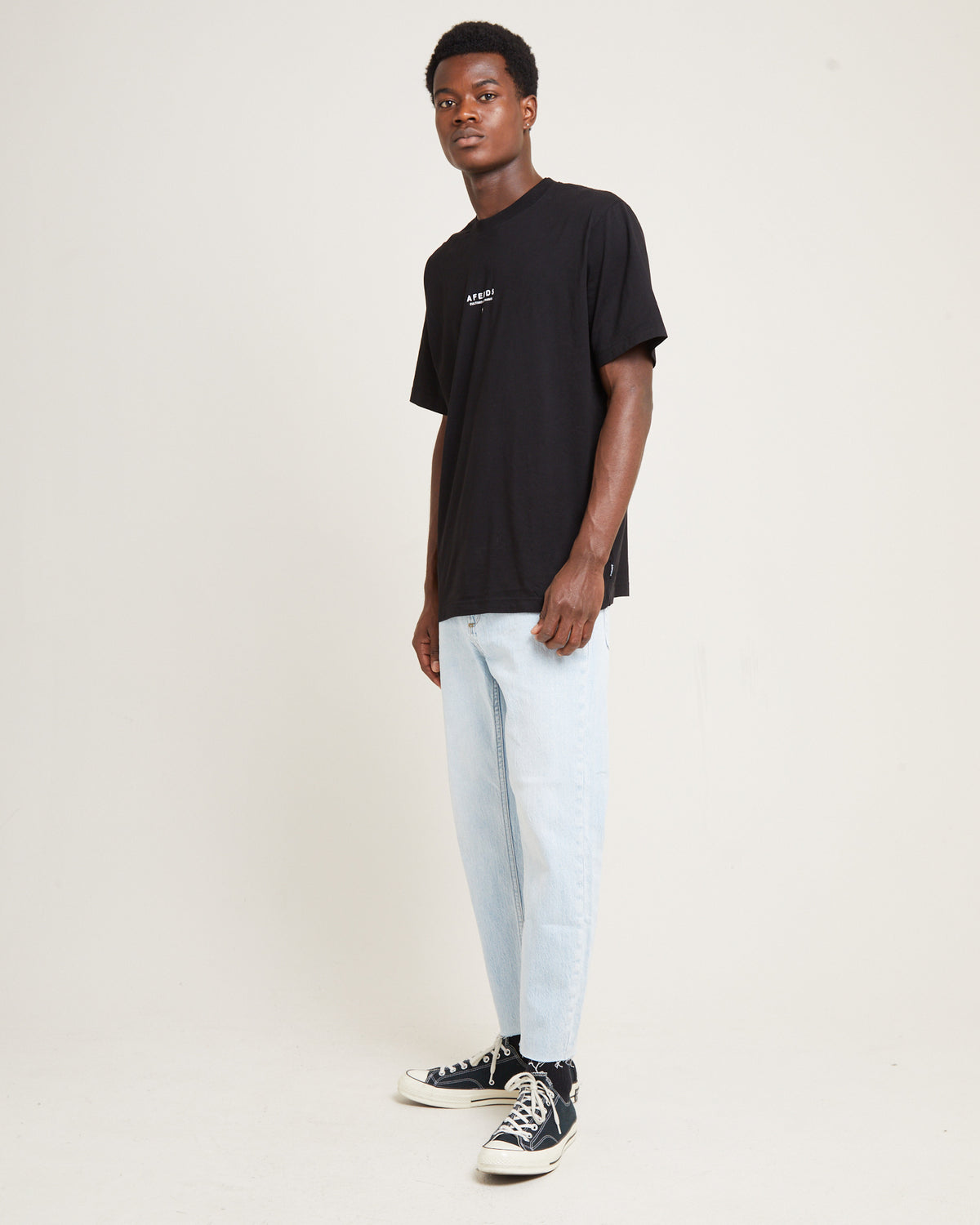 Space Recycled Retro T-Shirt BLACK