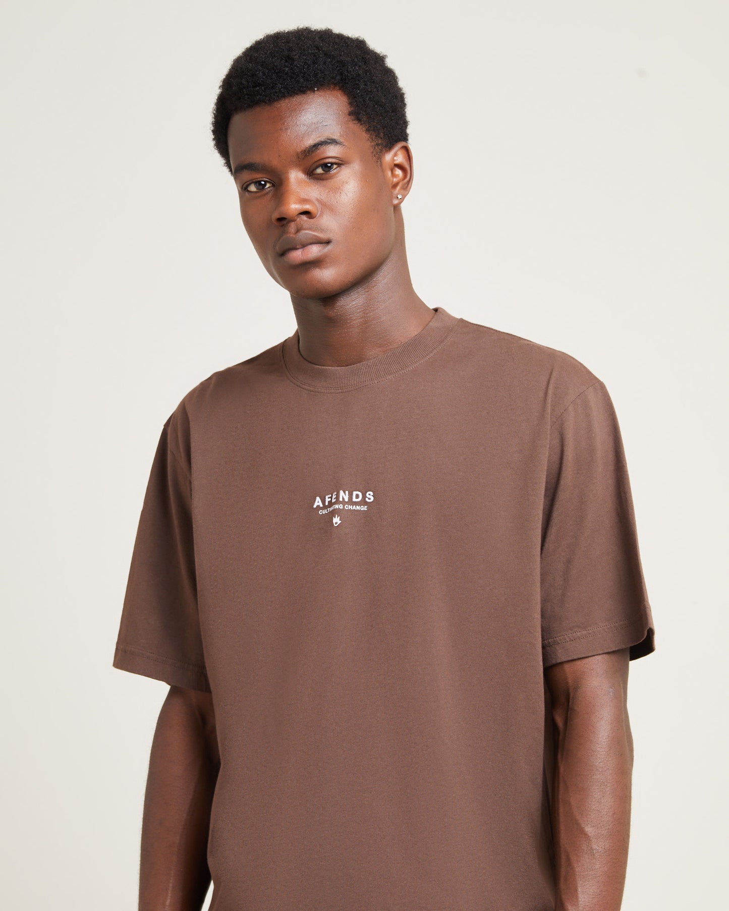 Space Recycled Retro Fit Short Sleeve T-Shirt Coffee
