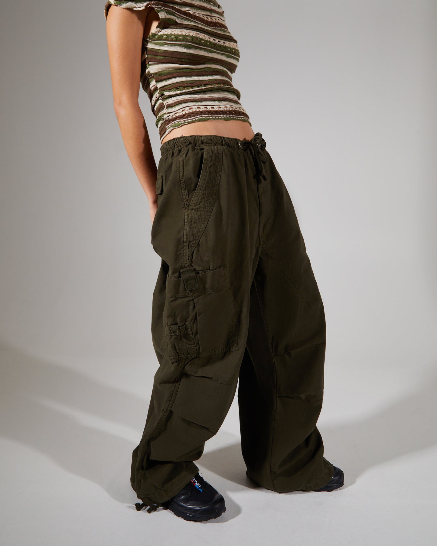 Parachute Cargo Pants Khaki