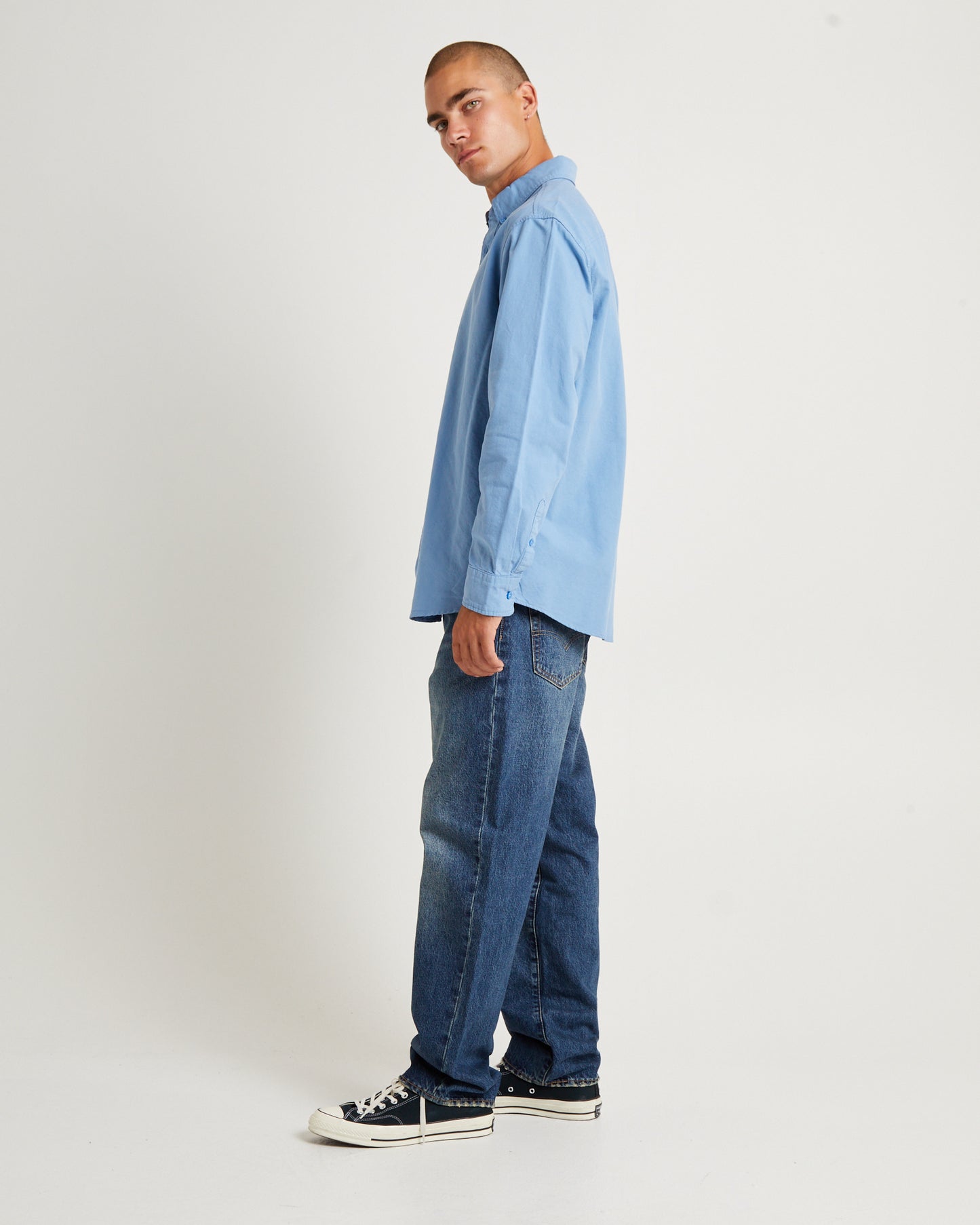 Authentic Button Down Long Sleeve Shirt Allure Blue