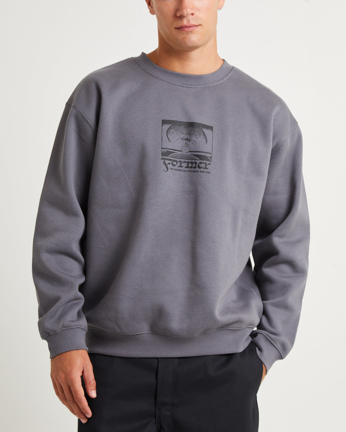 Crux Tribute Crew Jumper Iron Grey IRON