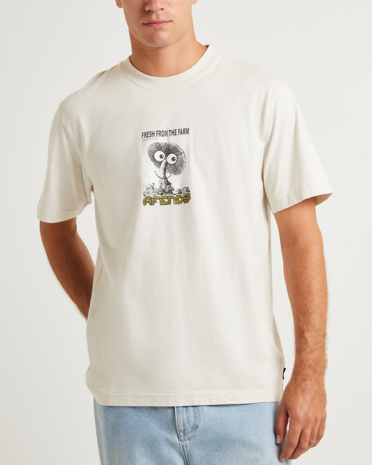 Farm Fresh Recycled Retro Fit T-Shirt Moonbeam MOONBEAM