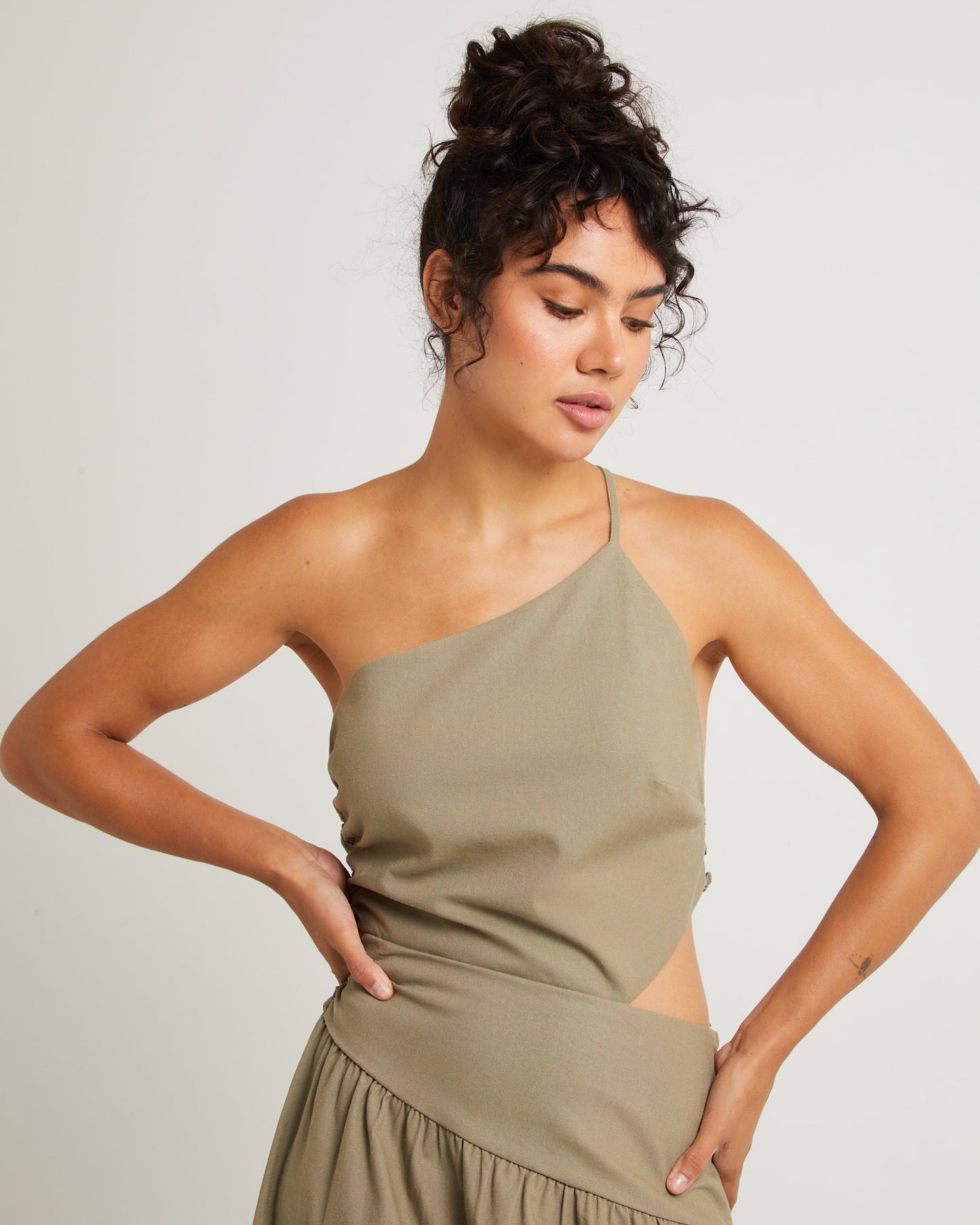 Luna One Shoulder Cut Out Maxi Dress