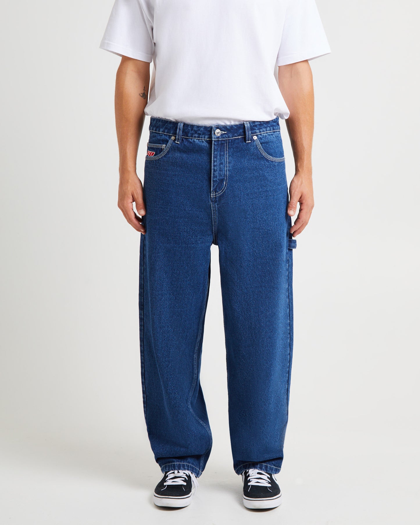Kay Embroided Wide Leg Denim Pants