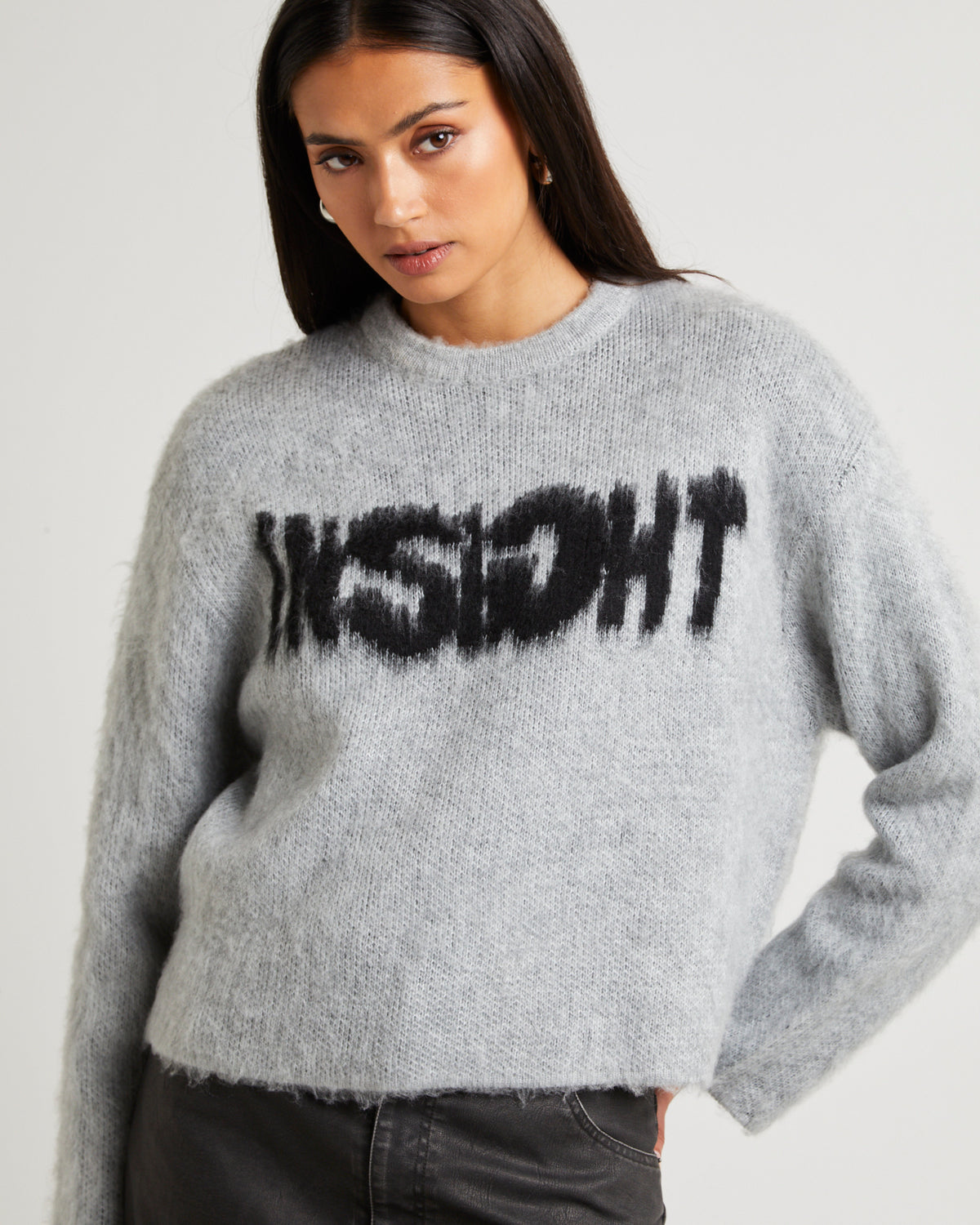 Blur Brushed Sweater GREY