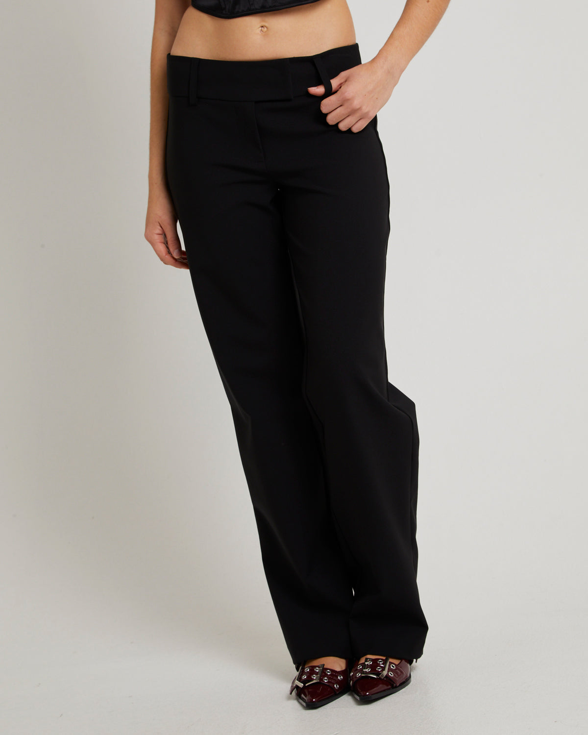 Jaylee Low Rise Pants BLACK