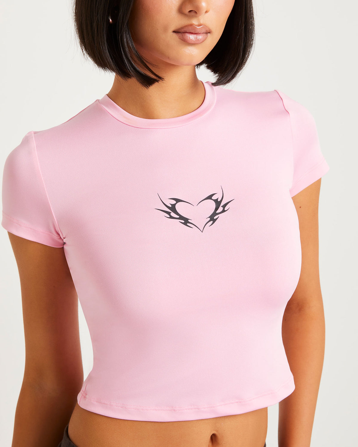 Tribal Heart Slinky T-Shirt PINK