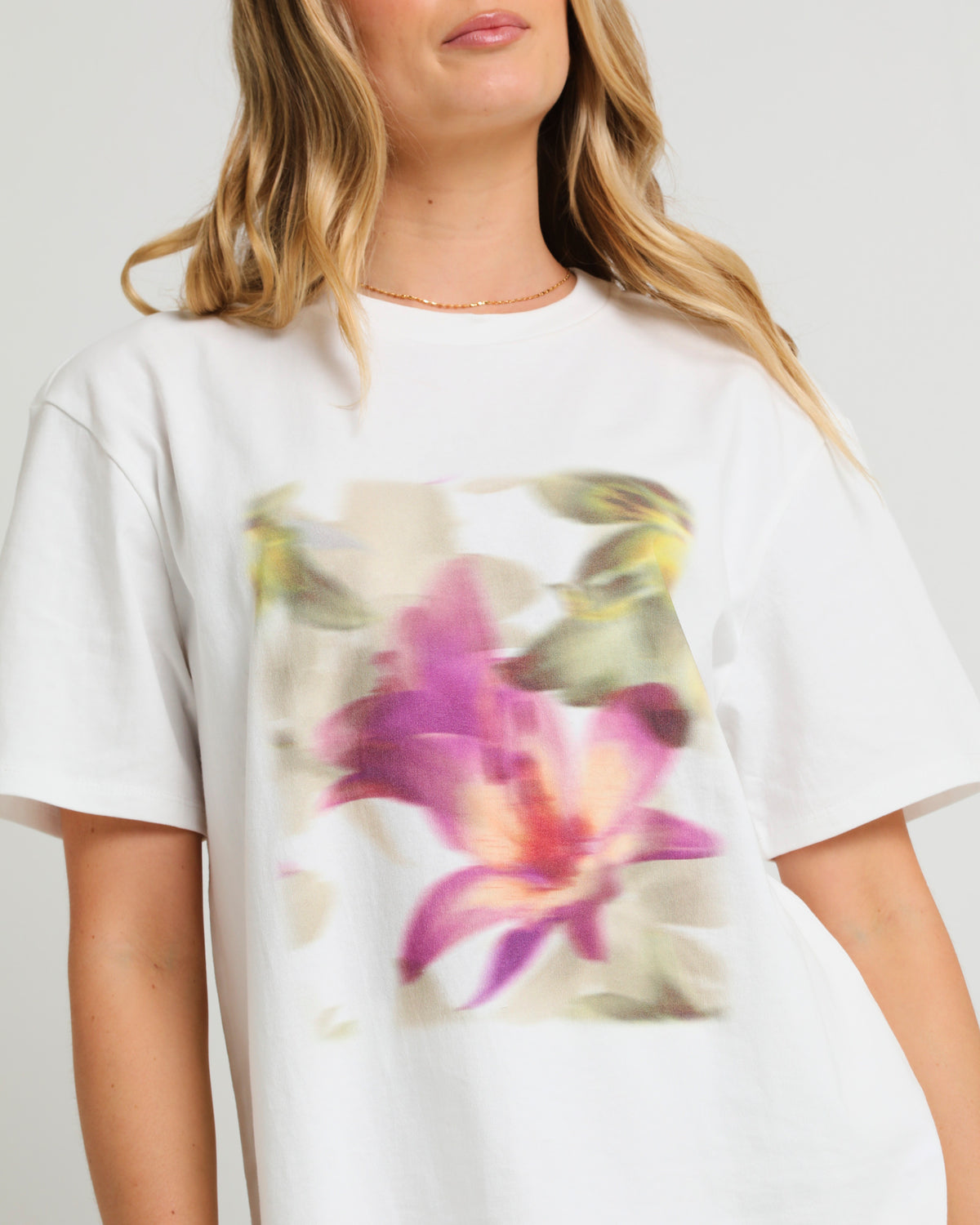 Zayla Floral Oversized T-Shirt WHITE