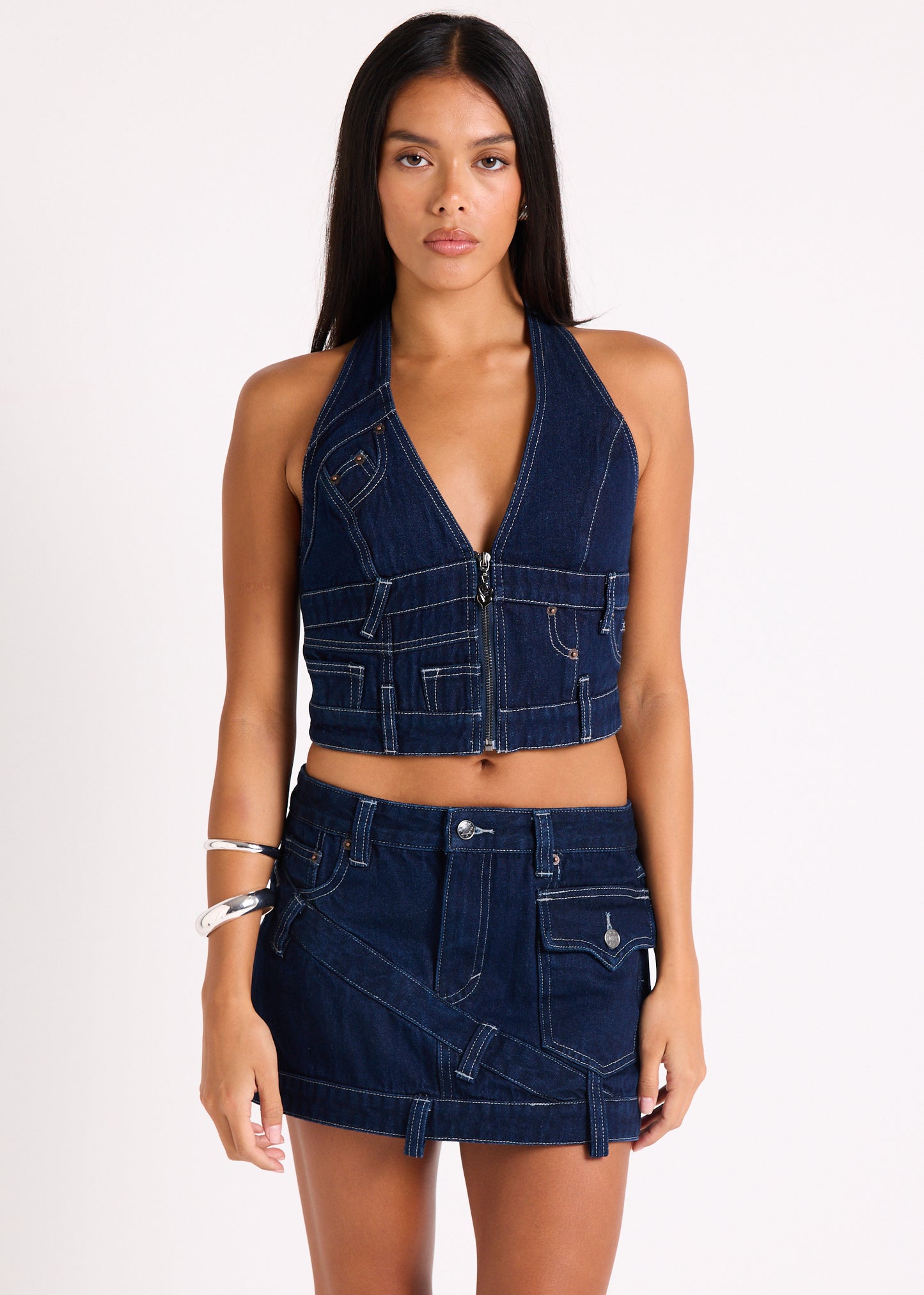 Jigsaw Denim Halter Top