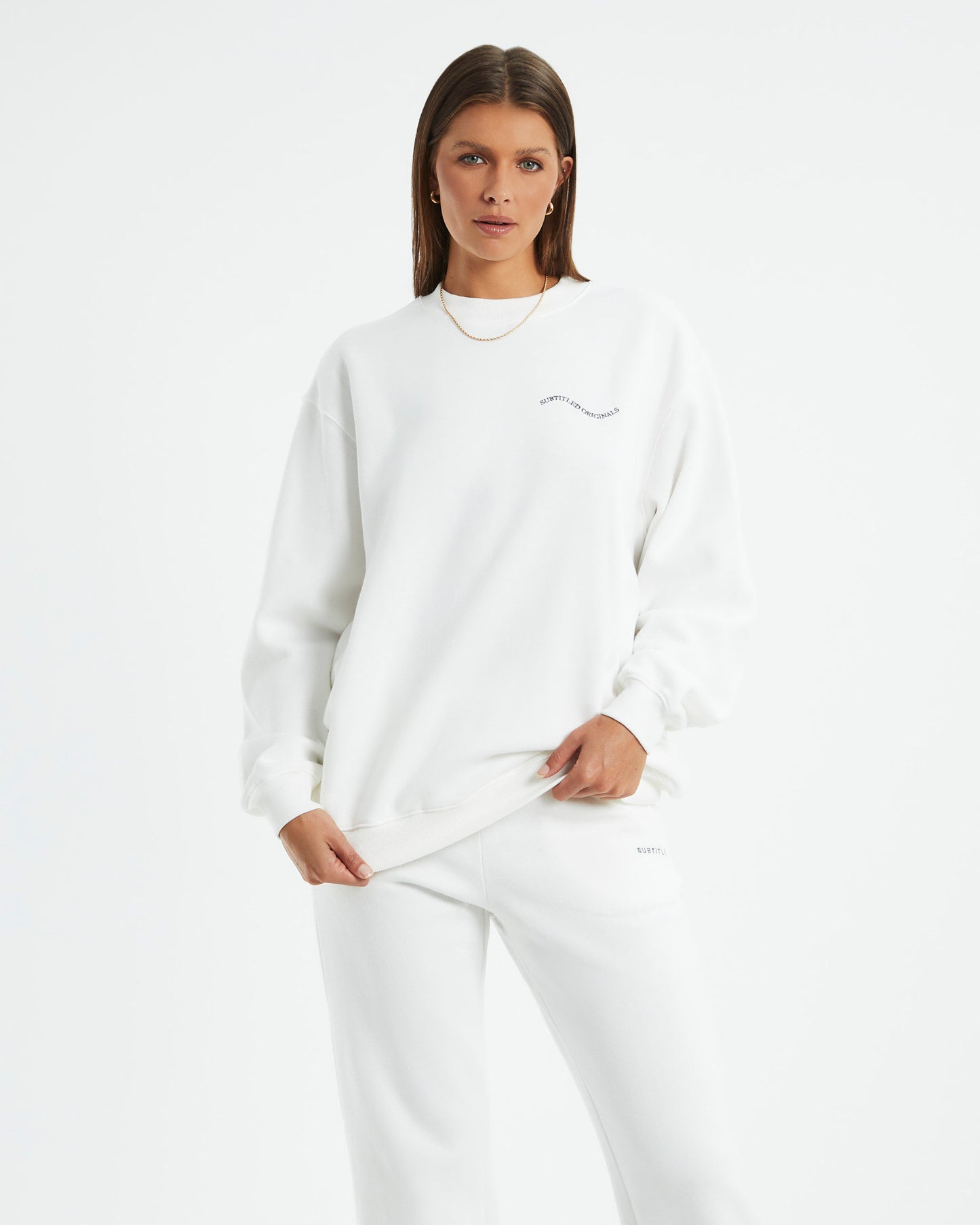 Oversized Wave Origin Fleece Crew Jumper