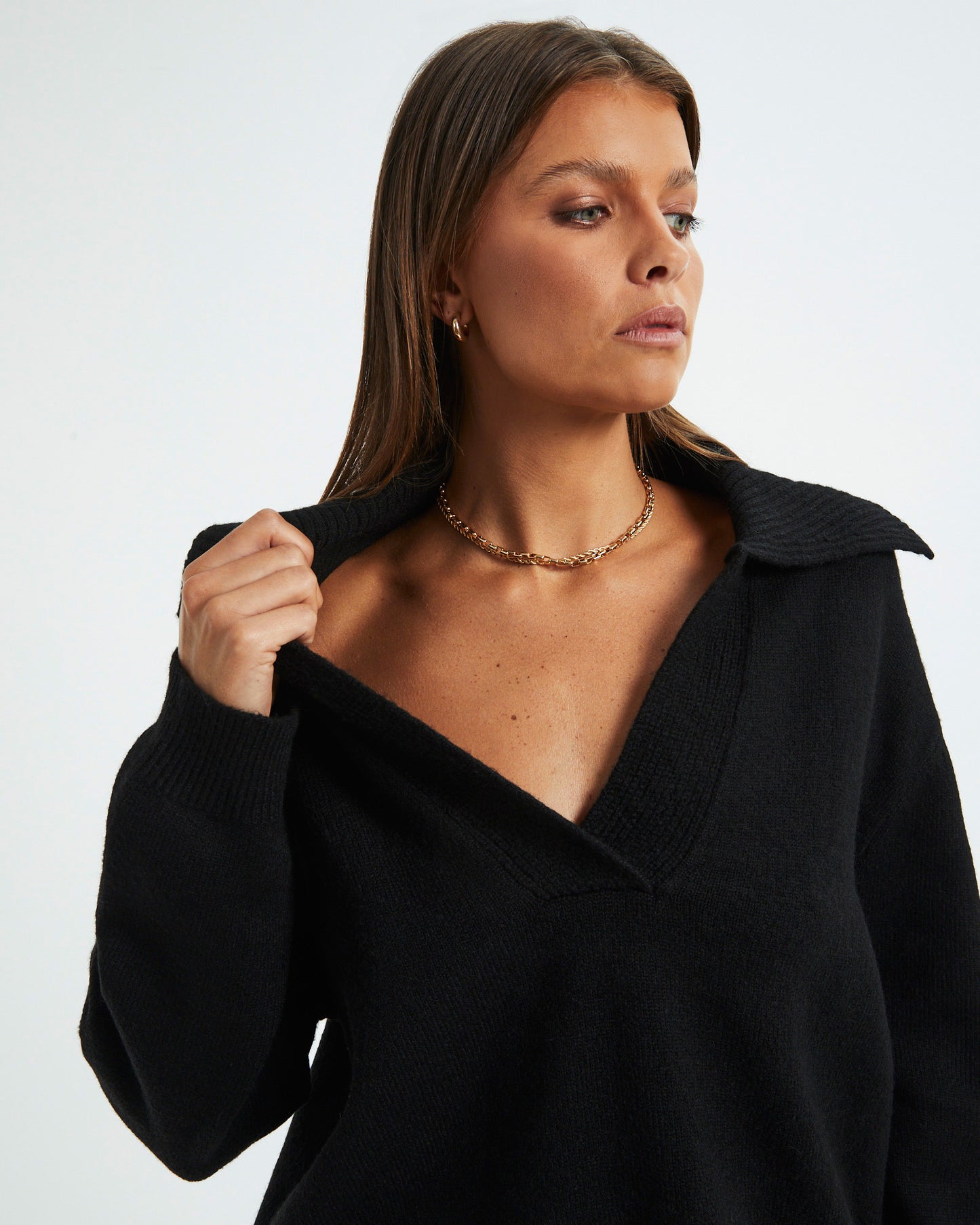 Avari Knit Lounge Polo Black