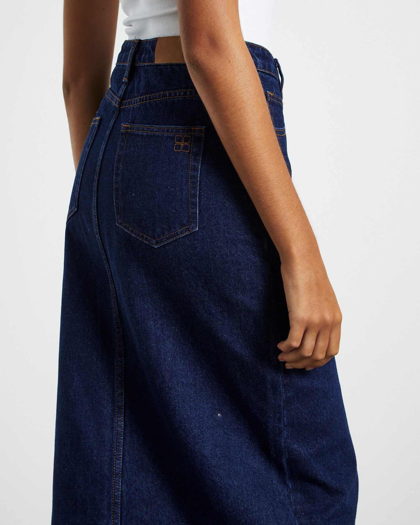 Eva Maxi Denim Skirt Ink Blue