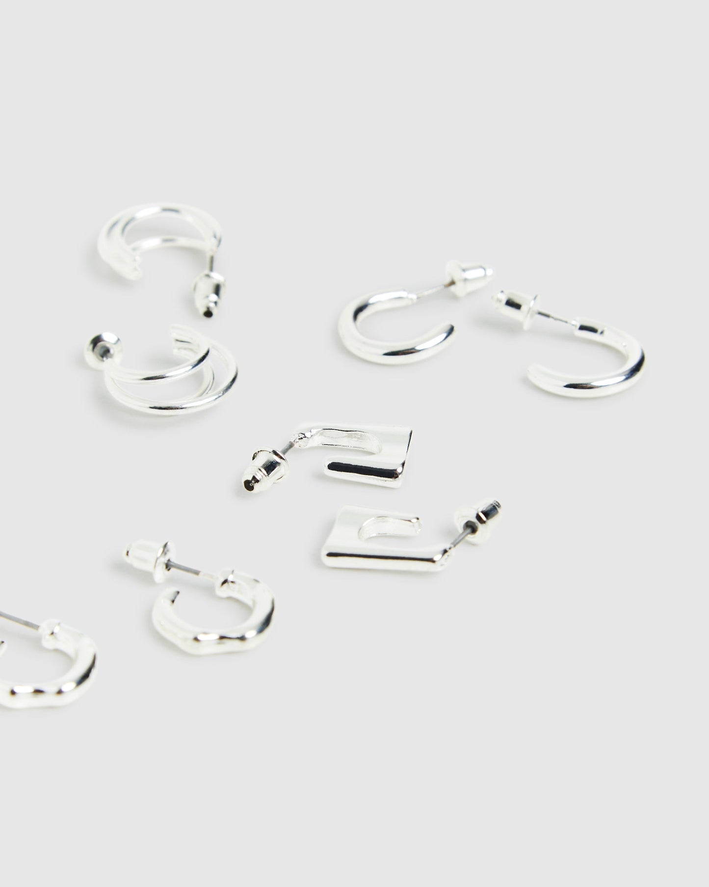 Nora Hoop Earrings Multi Pack Silver