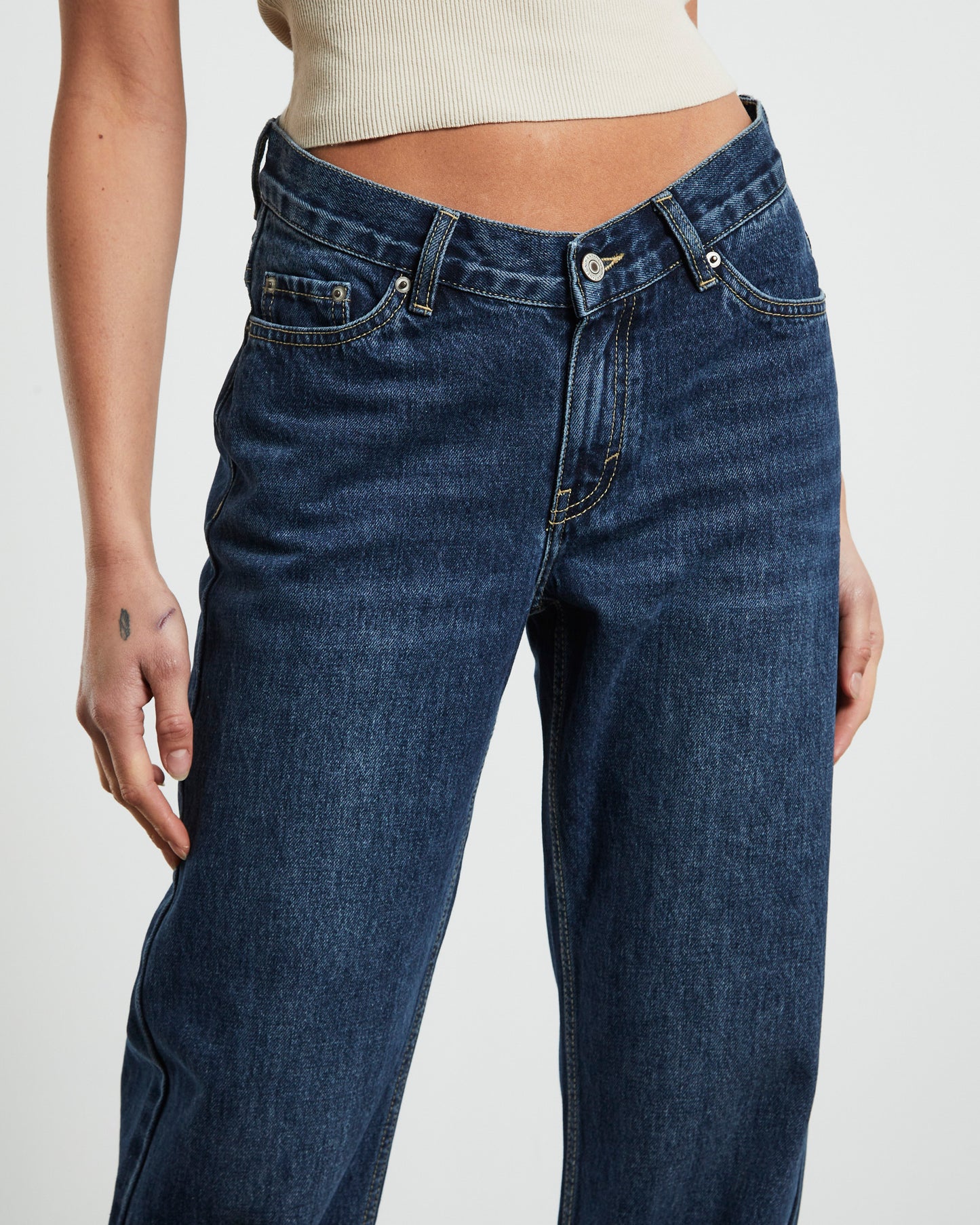 Emmy V Waist Straight Jeans  Y2K