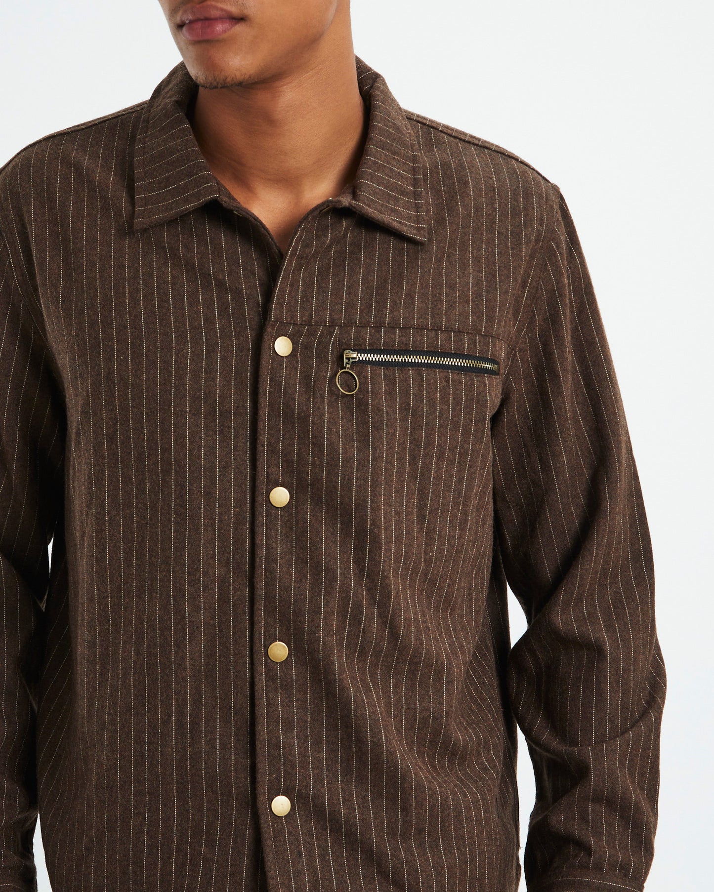 Harmony Long Sleeve Overshirt Bark Brown