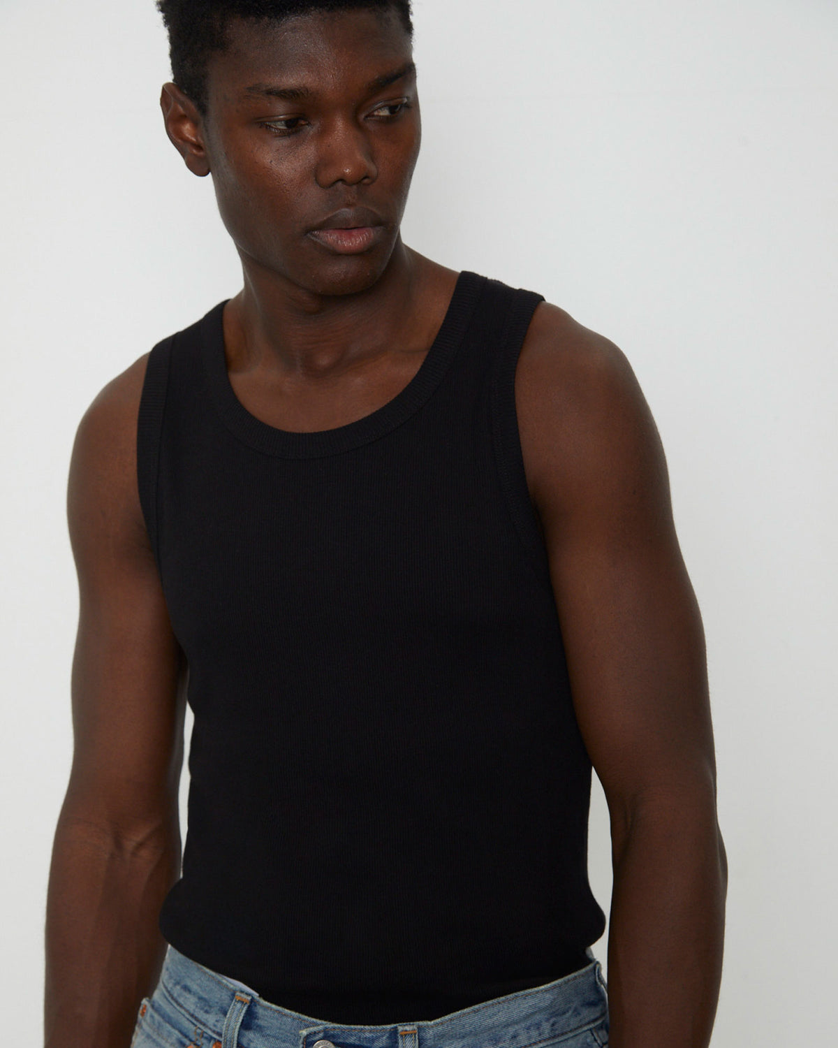 Rib Singlet BLACK
