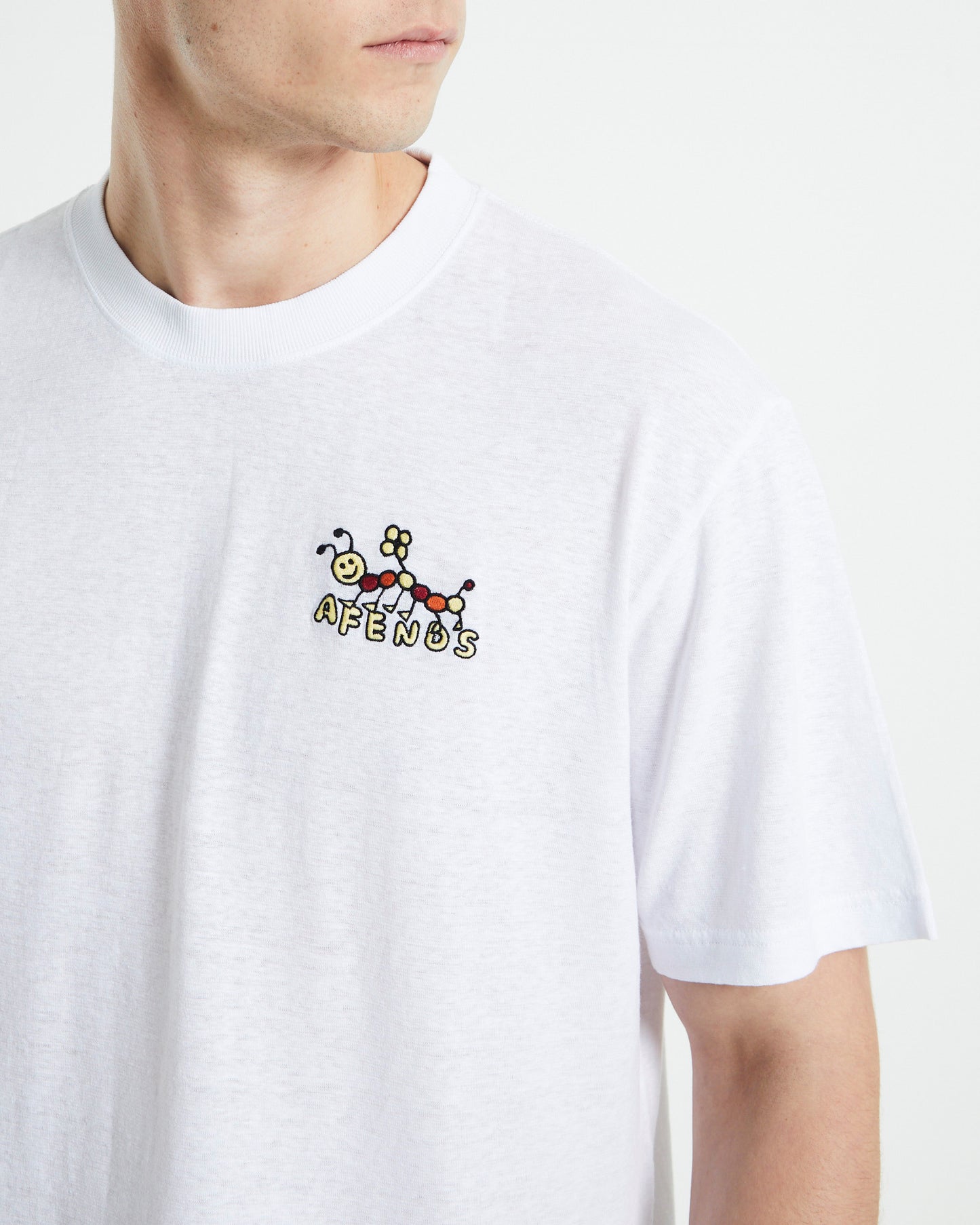 Caterpillar Hemp Retro Short Sleeve T-Shirt White