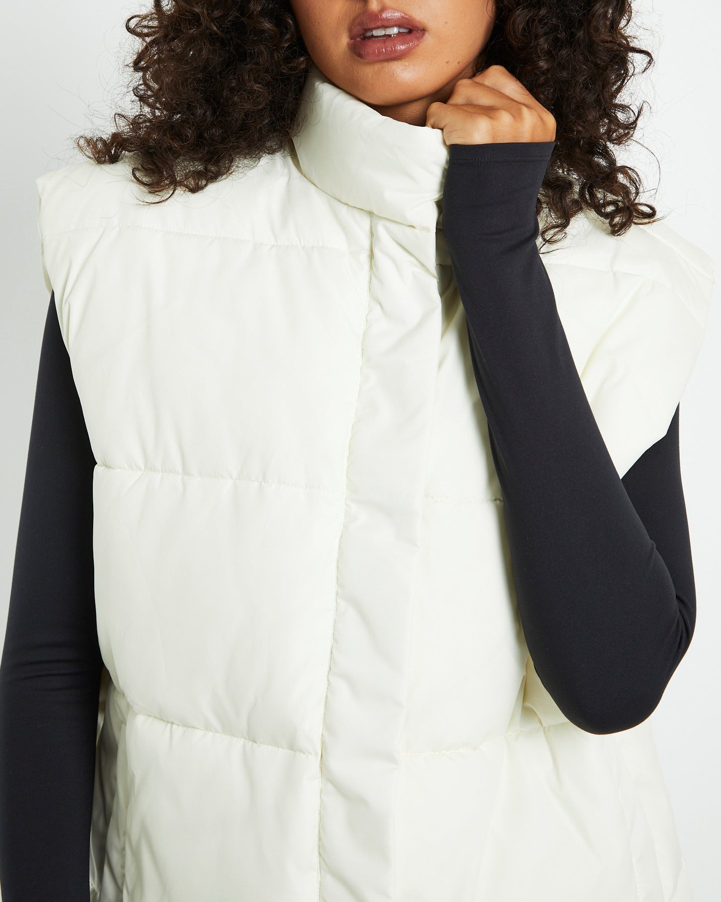 Longline Casey Puffer Vest Milk White