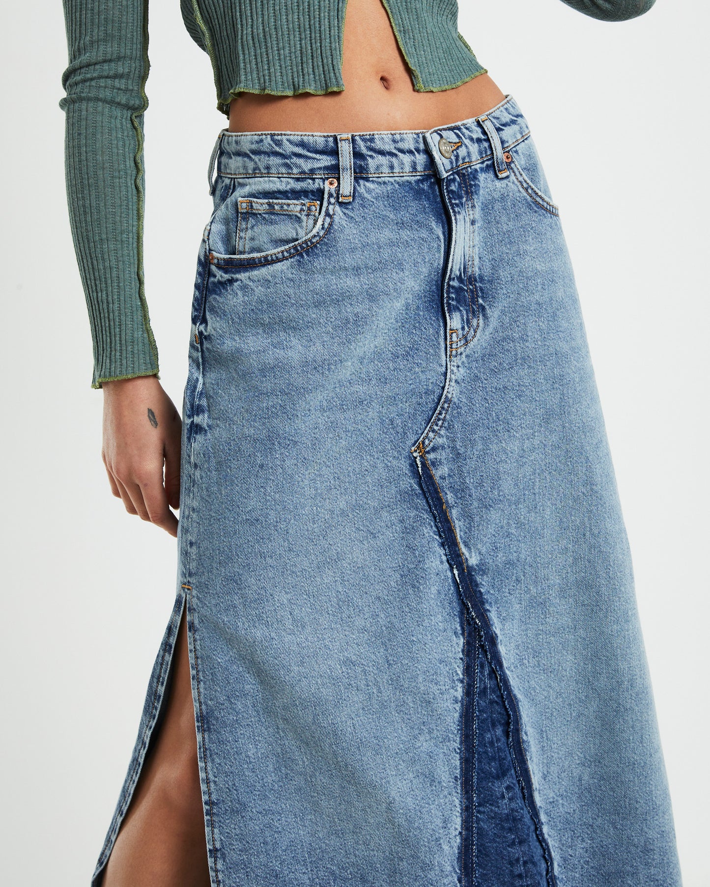 BDG Denim Midi Skirt in
