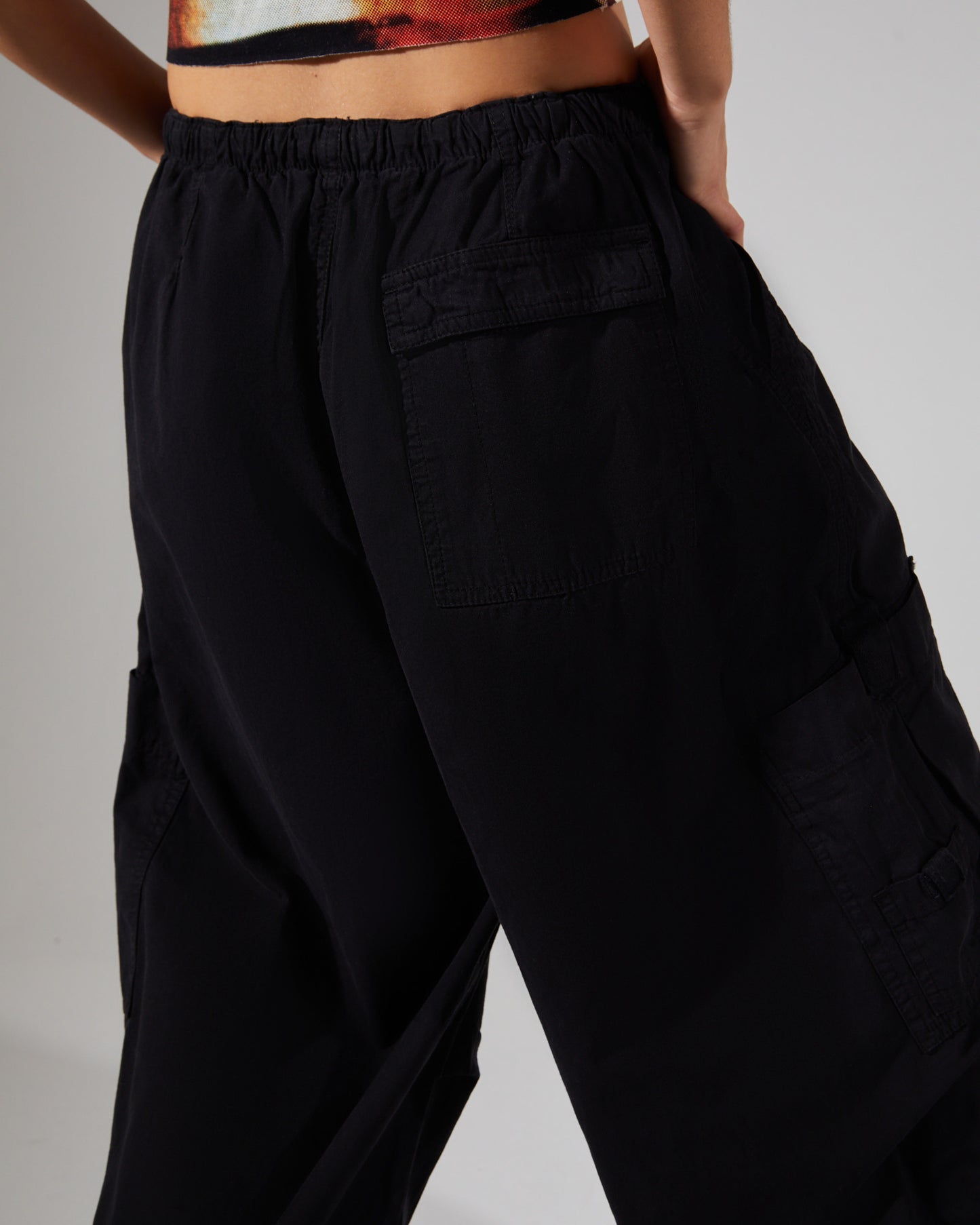 Parachute Cargo Pants Black
