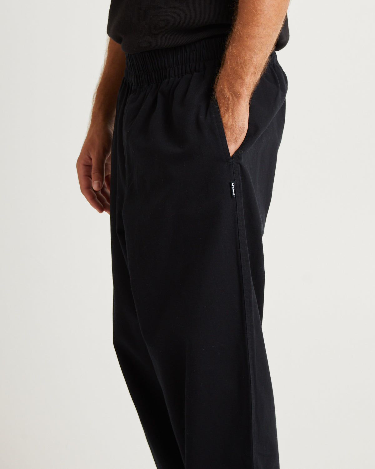 Ninety Eights Recycled Elastic Waist Pants Black BLACK