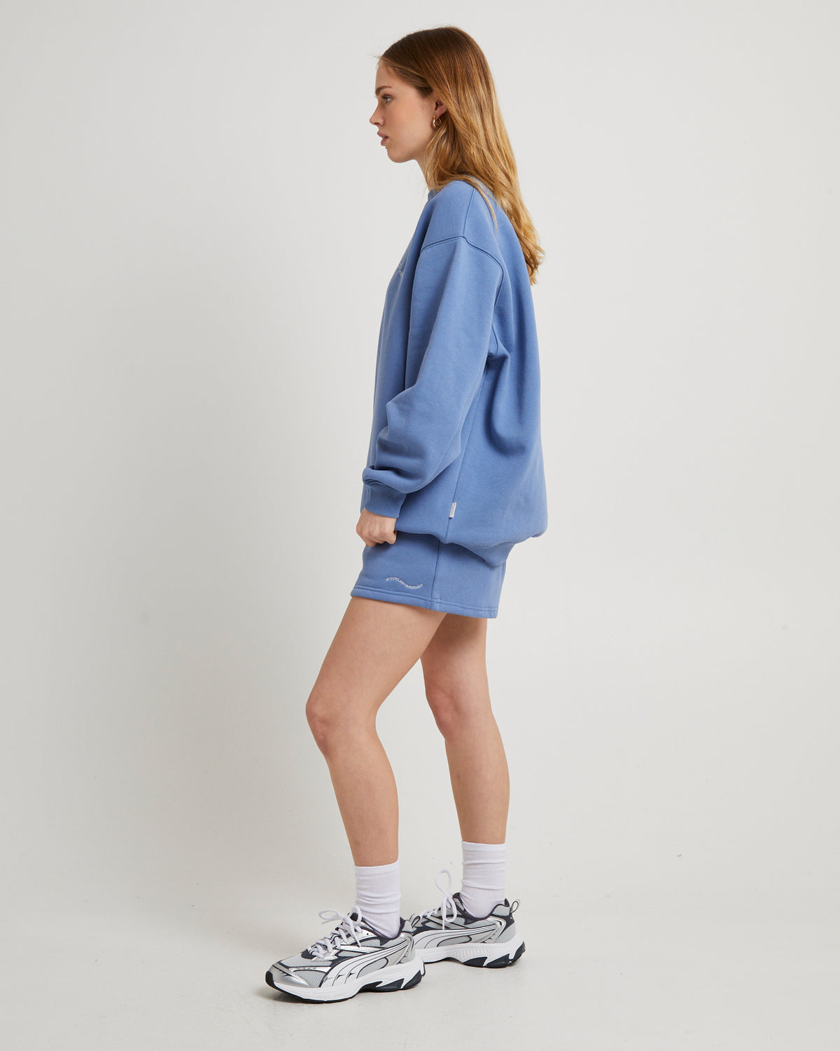 Oversized Wave Origin Fleece Jumper STEELE BLUE