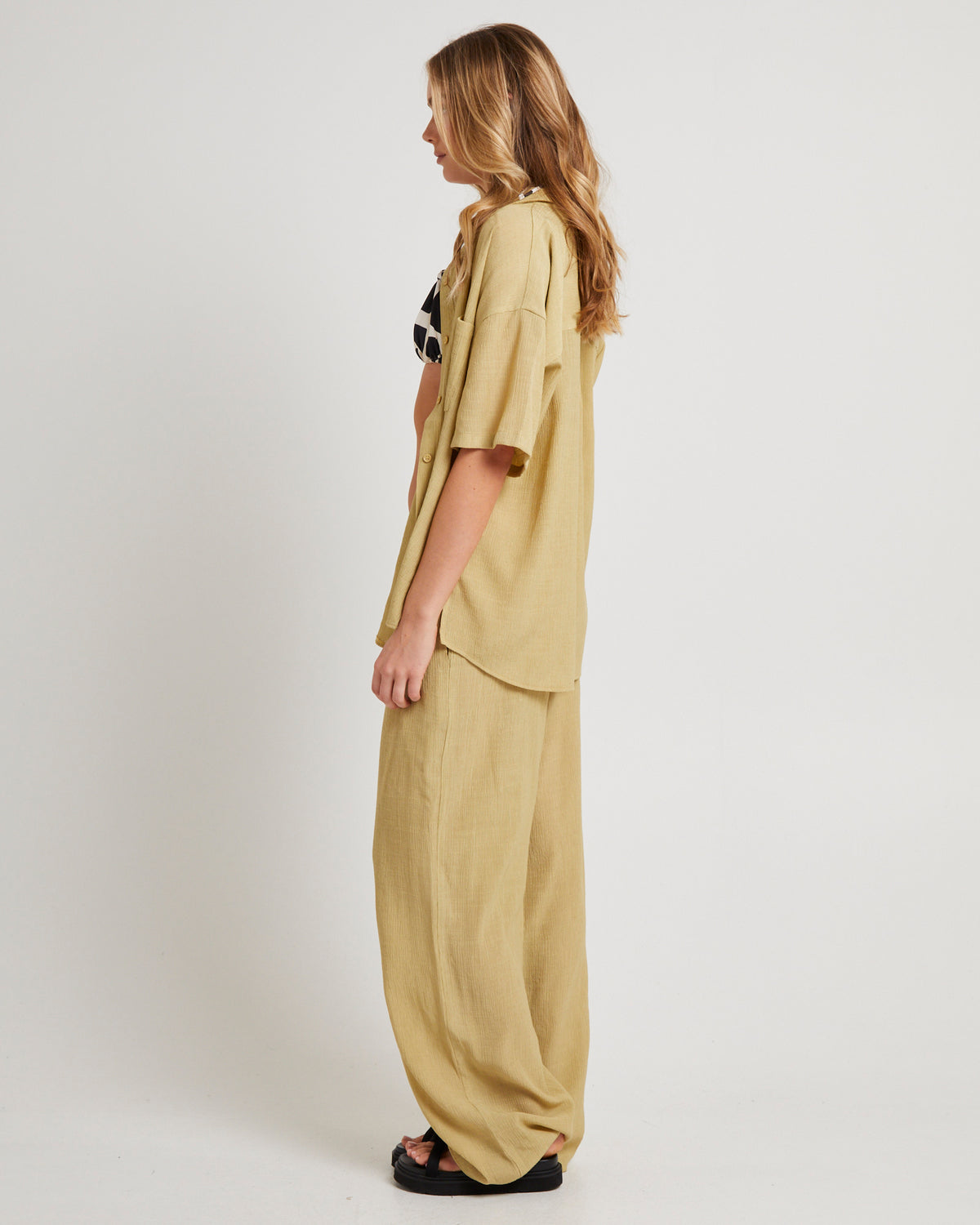 Indra Crinkle Oversized Shirt LEMON
