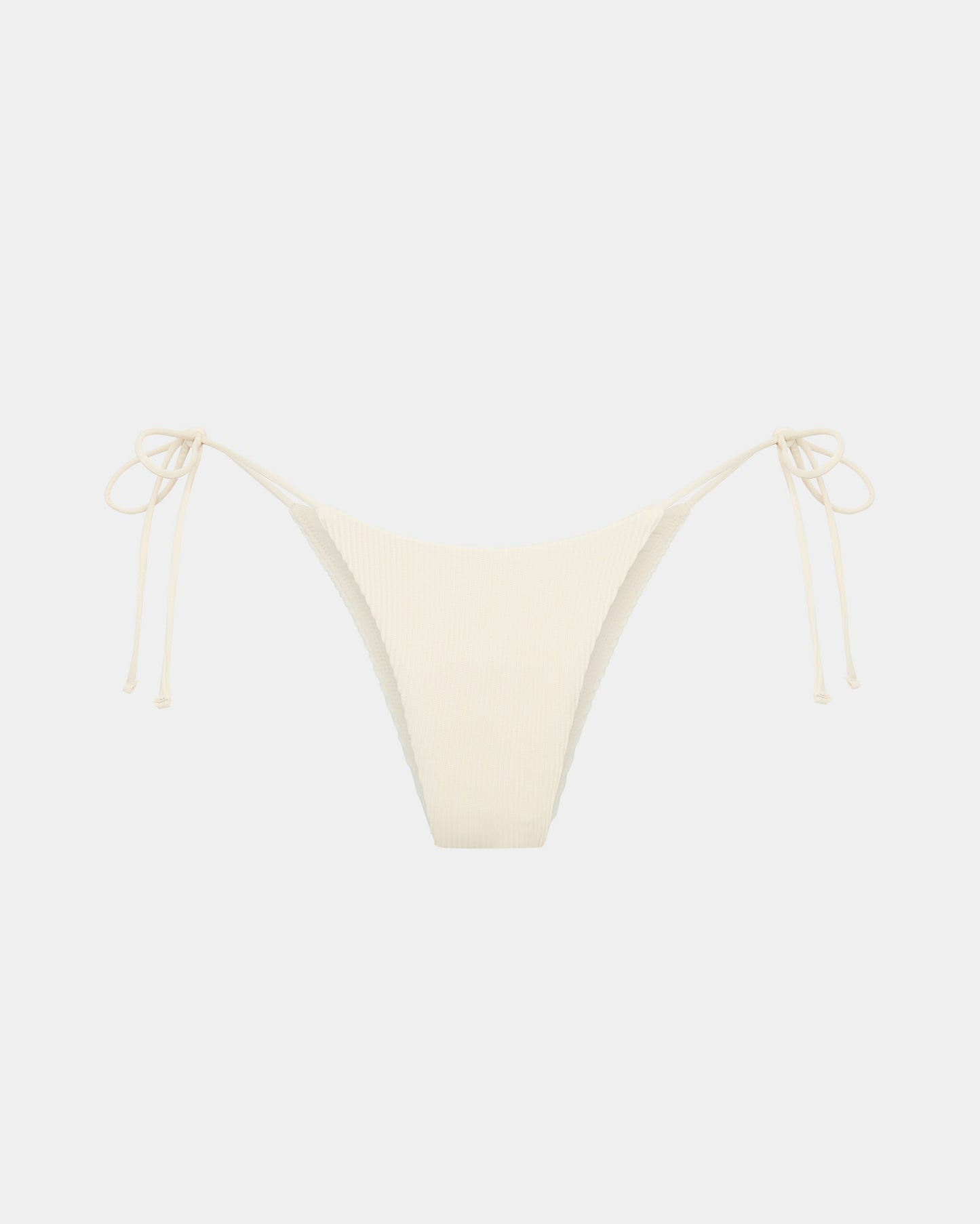 Rib Skinny Strap Tie Side Bikini Bottom