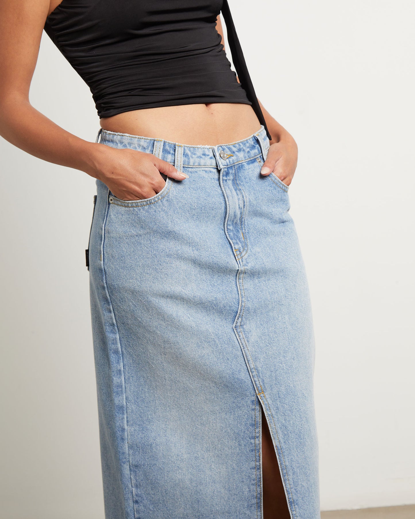 Eva Maxi Denim Skirt Hacker Blue