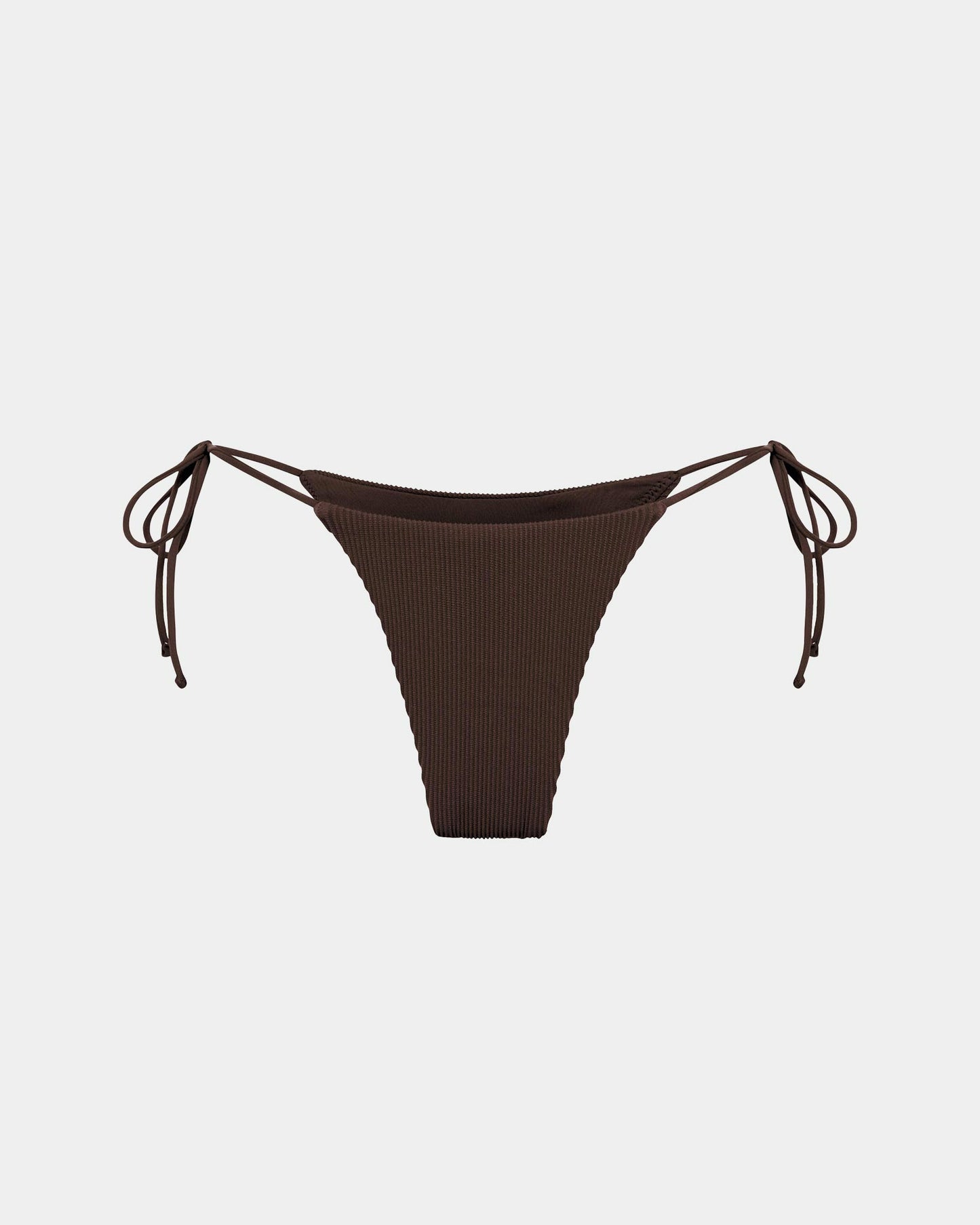 Rib Skinny Strap Tie Side Bikini Bottom
