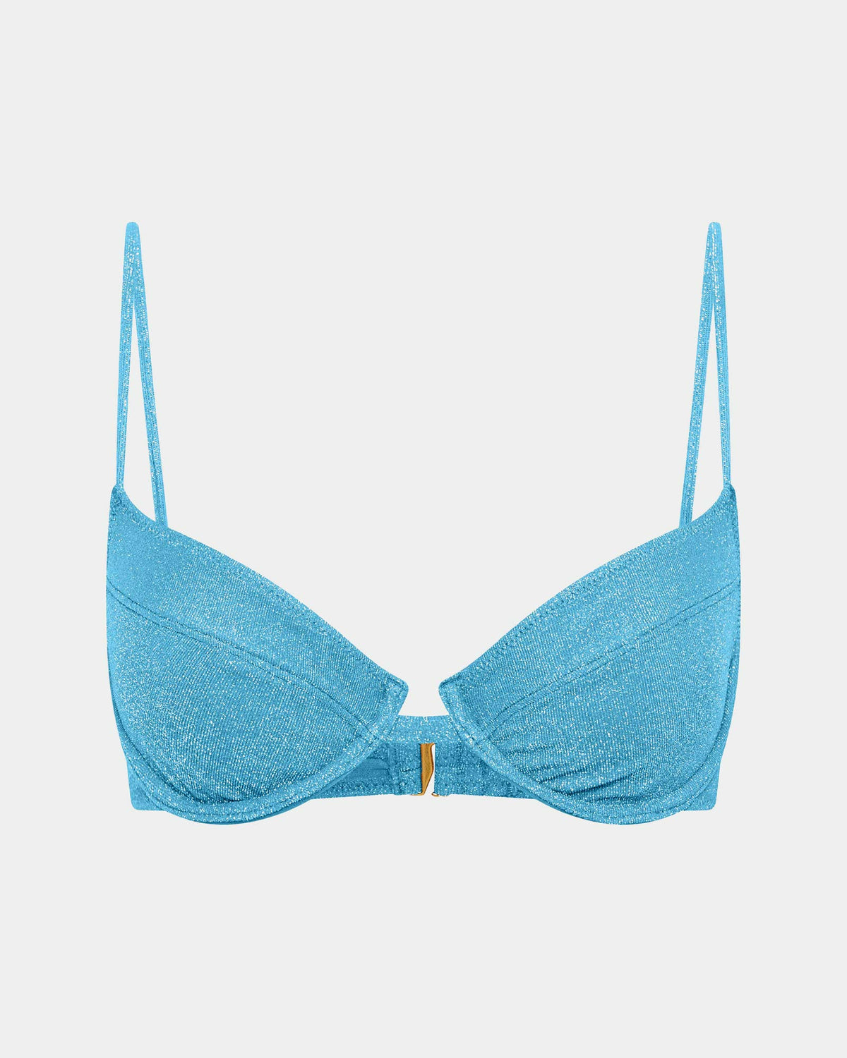 Lurex Underwire Bikini Top BLUE