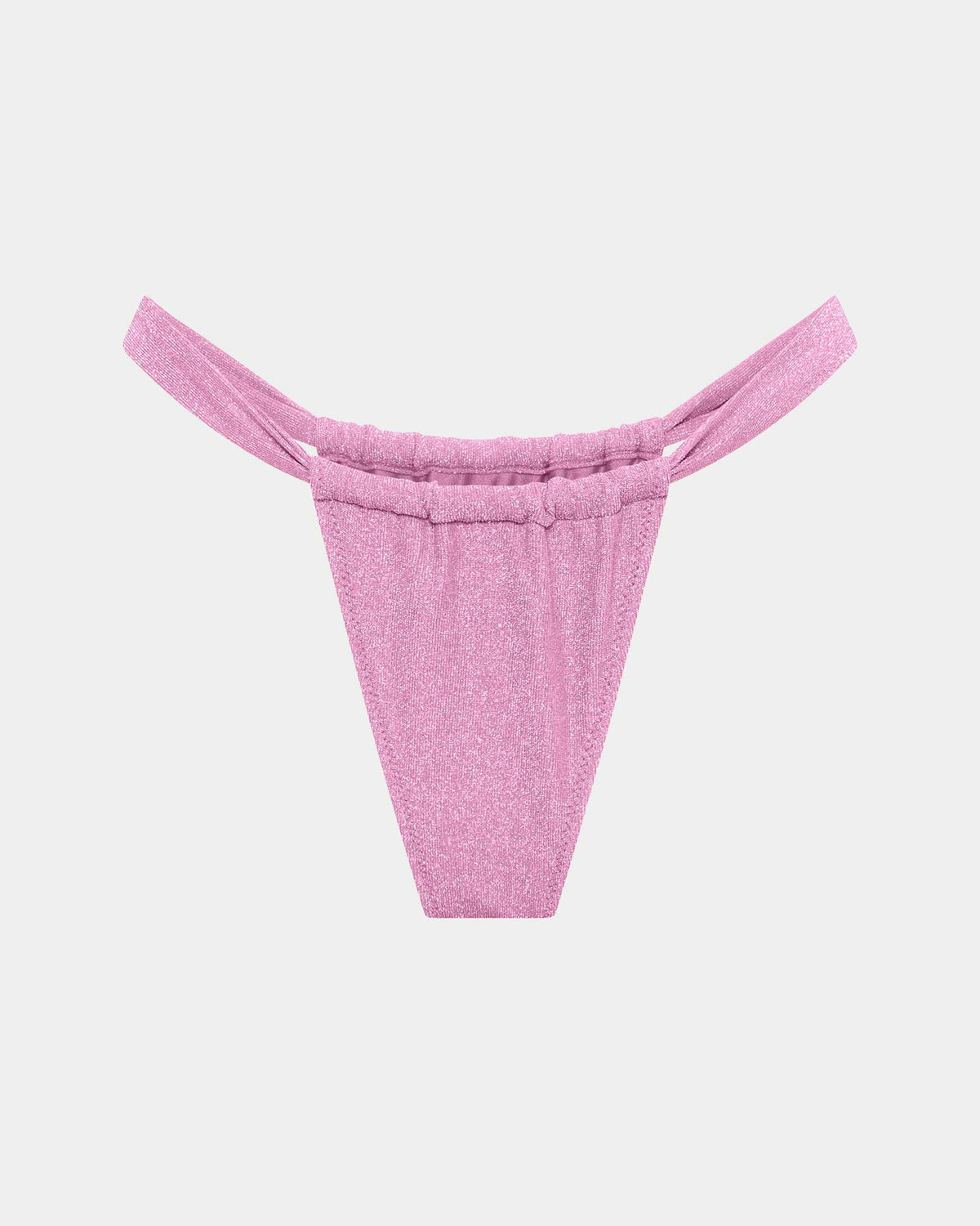 Lurex Gather Bikini Bottom PINK