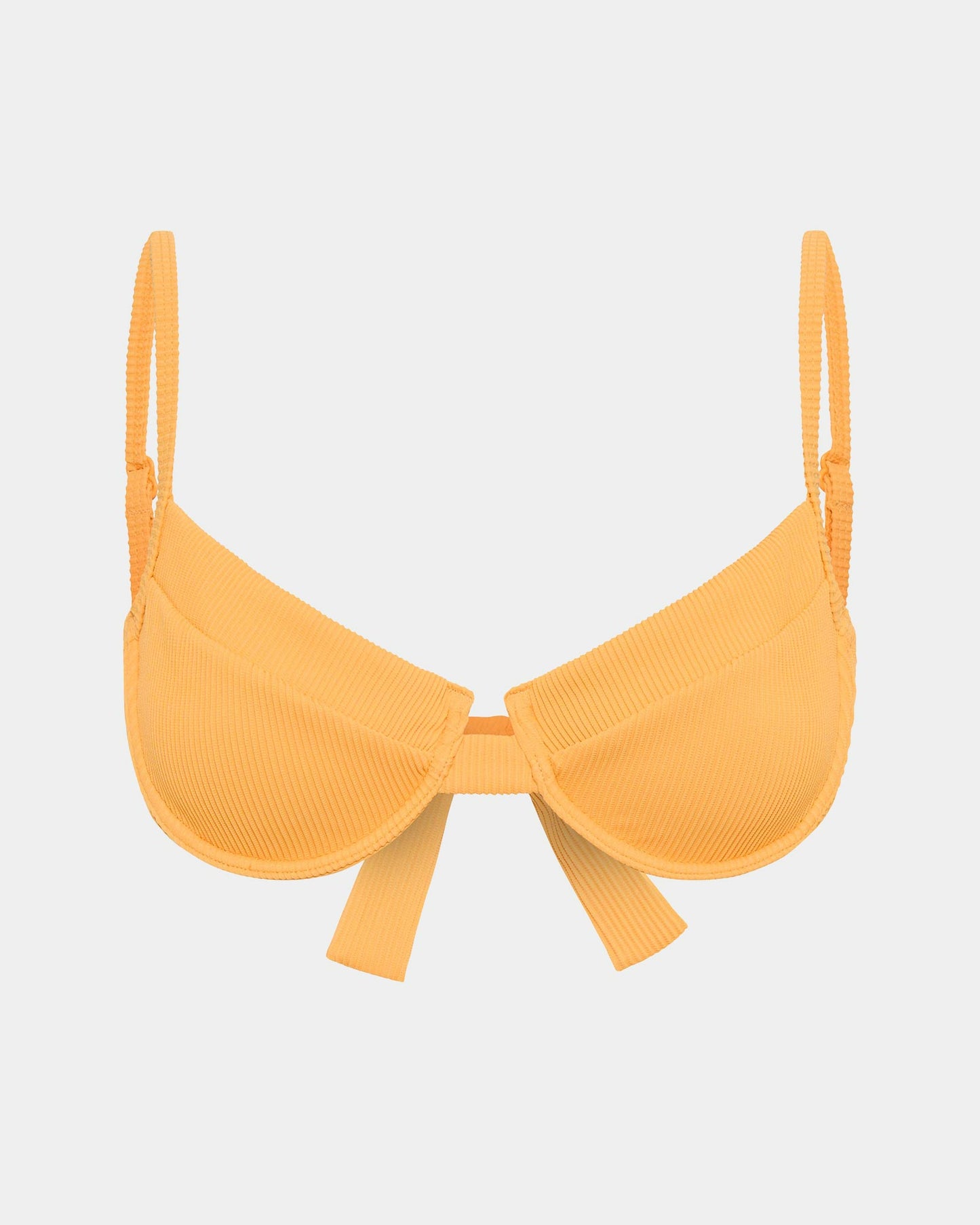 Rib Underwire Tie Back Bikini Top