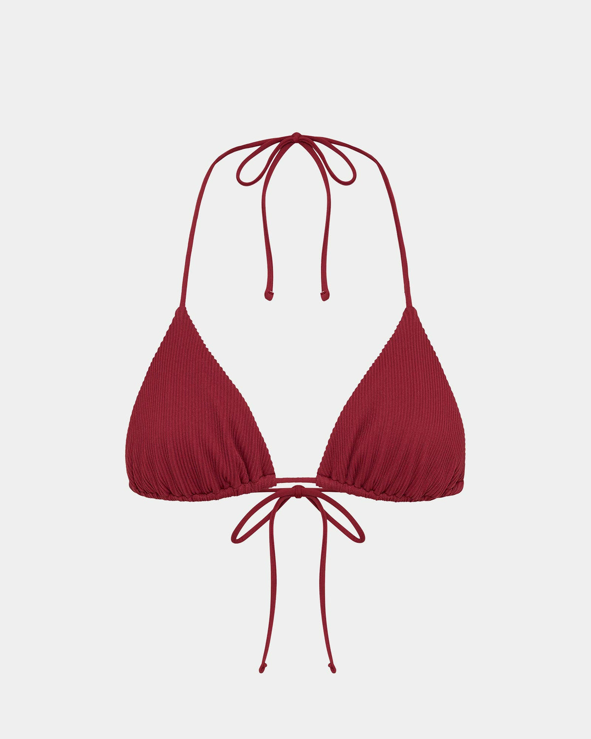 Rib Halter Triangle Bikini Top BERRY
