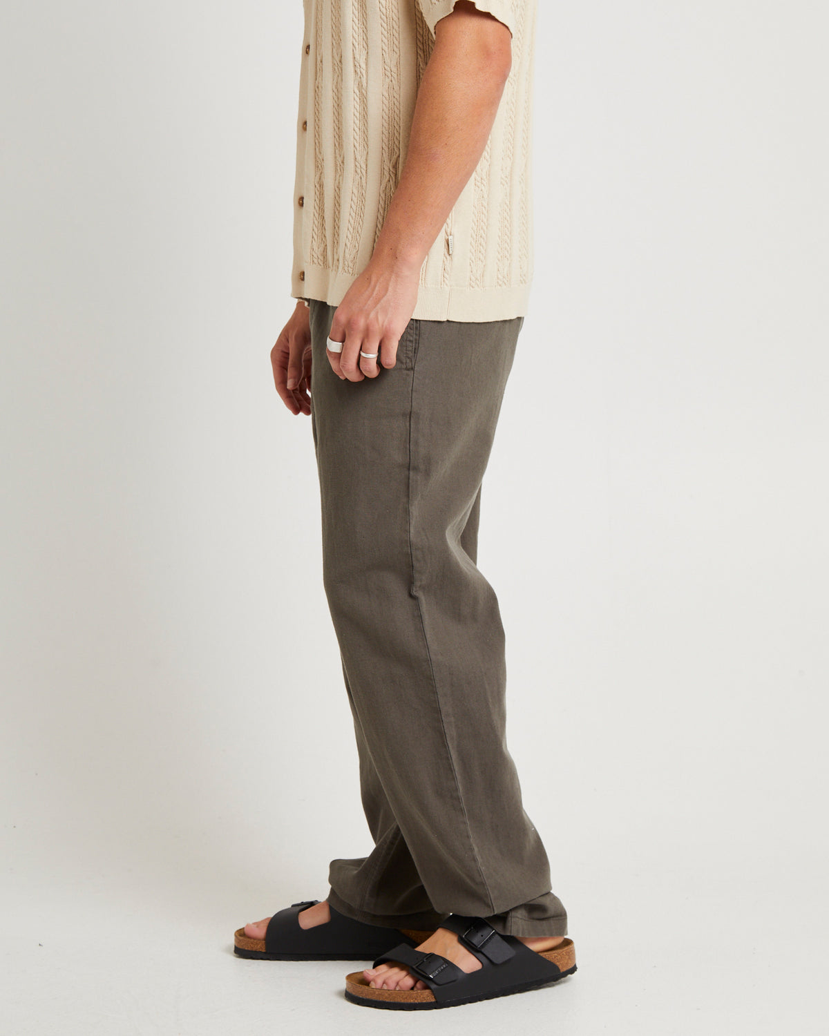 Common Linen Pants OLIVE