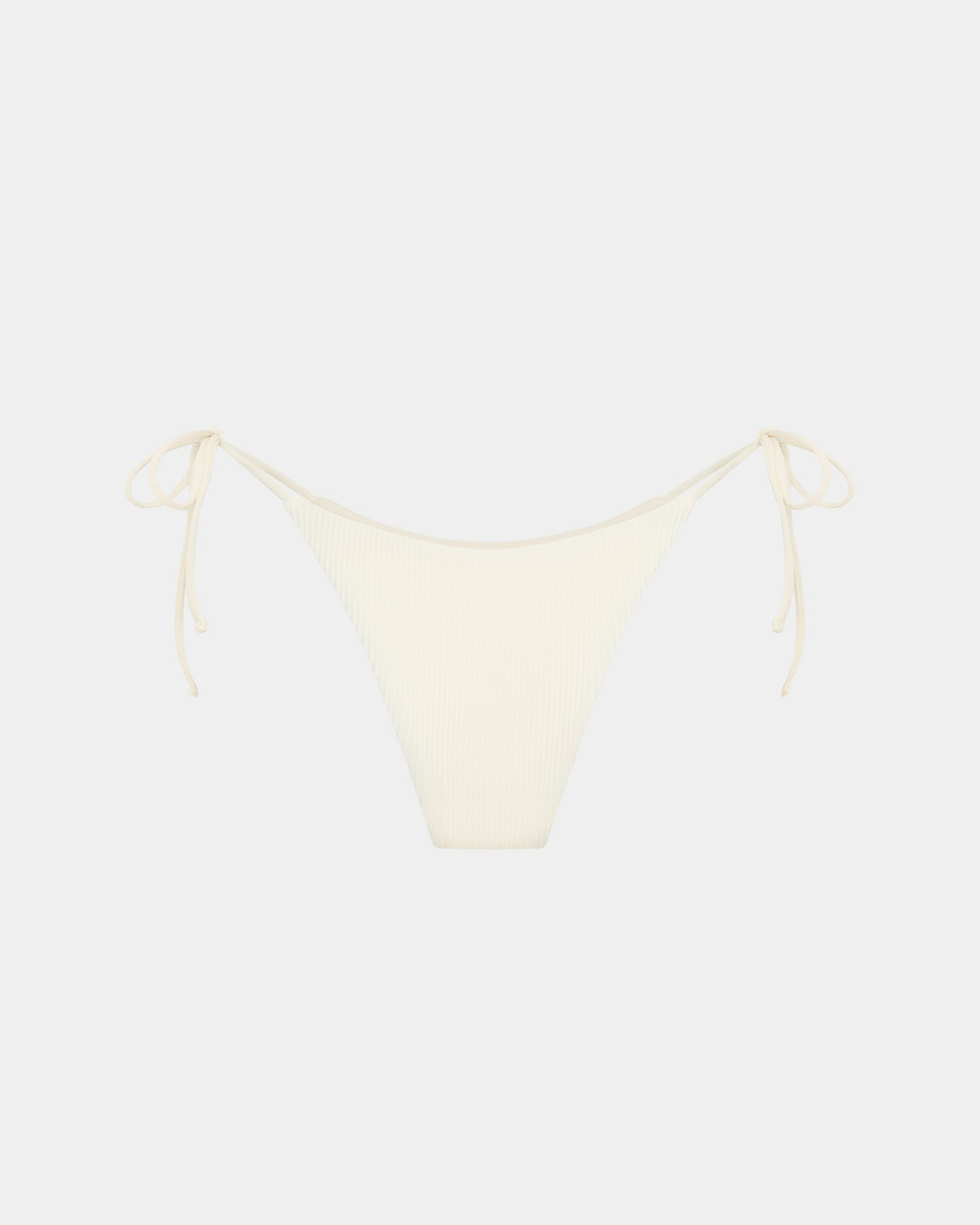 Rib Skinny Strap Tie Side Bikini Bottom