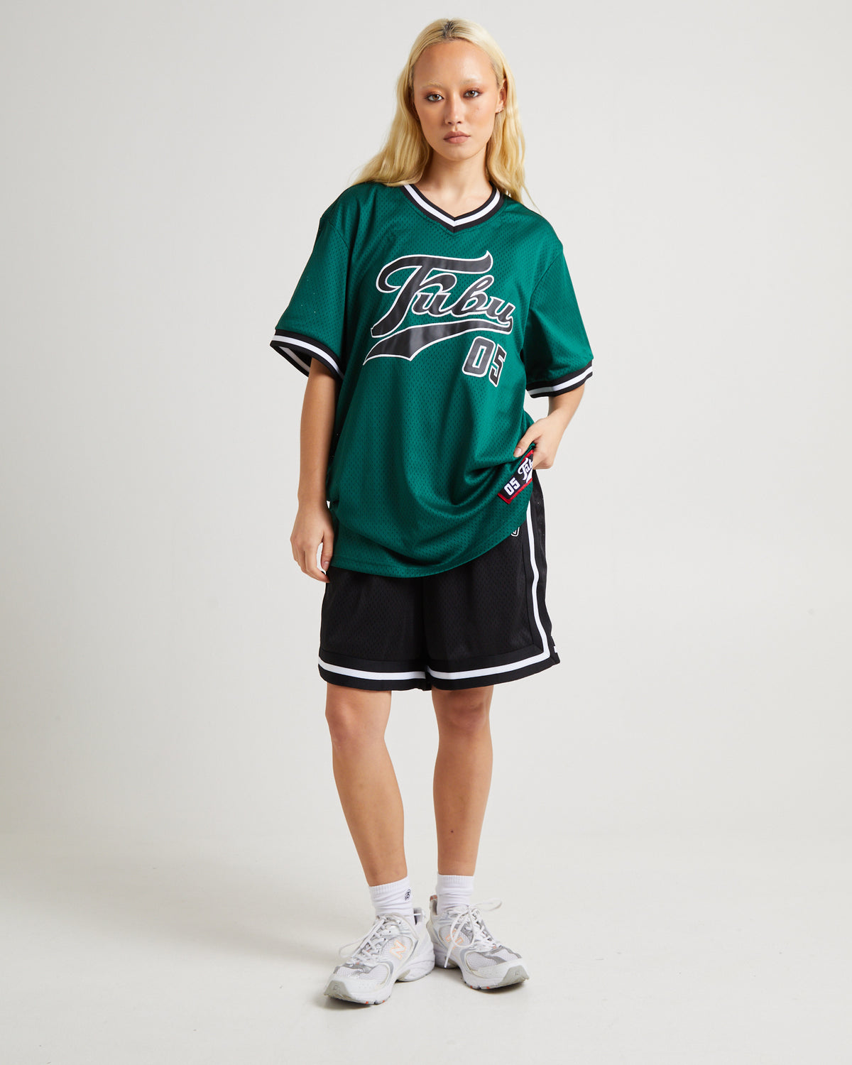 Varsity Mesh T-Shirt Dark Green DARK GREEN