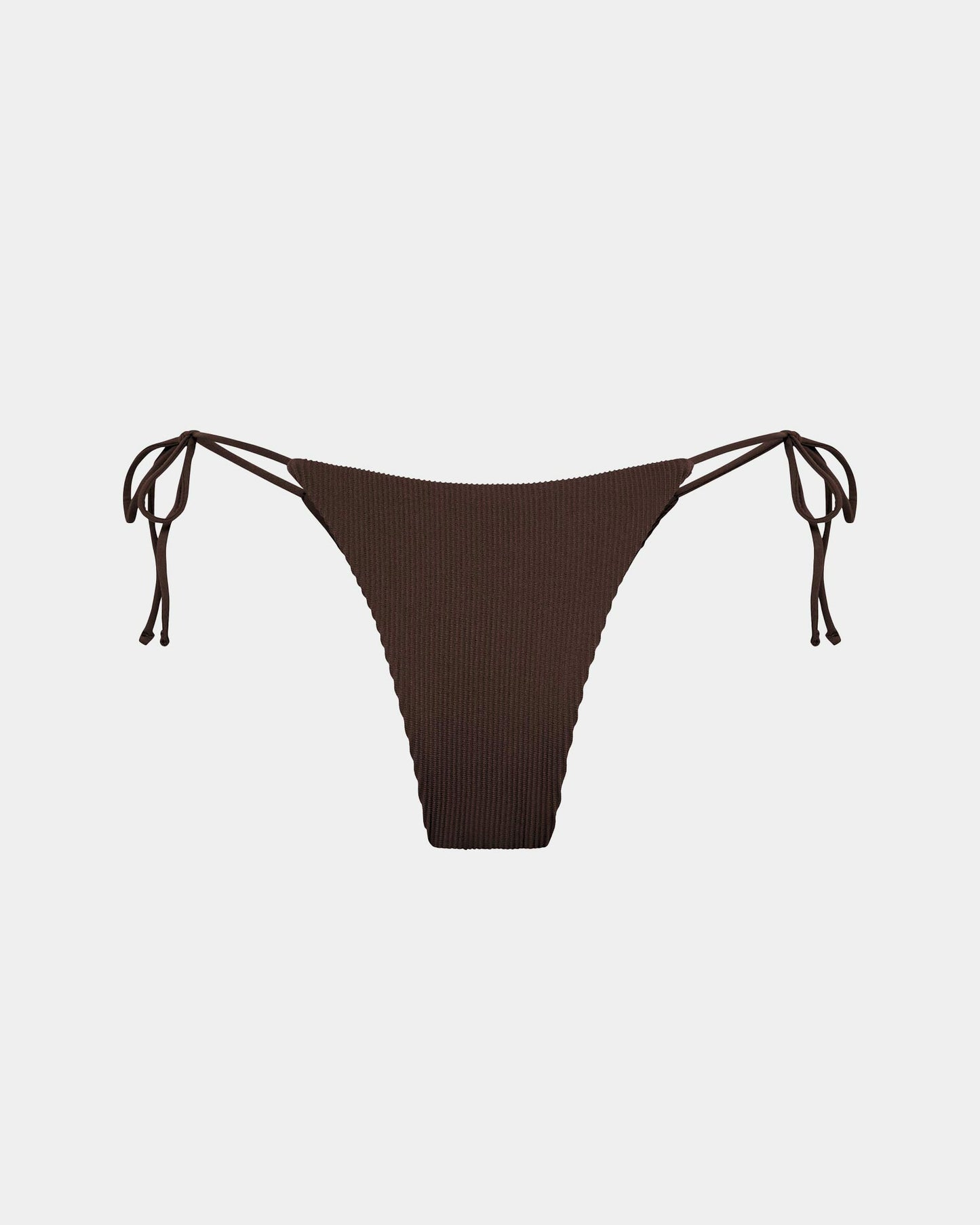 Rib Skinny Strap Tie Side Bikini Bottom