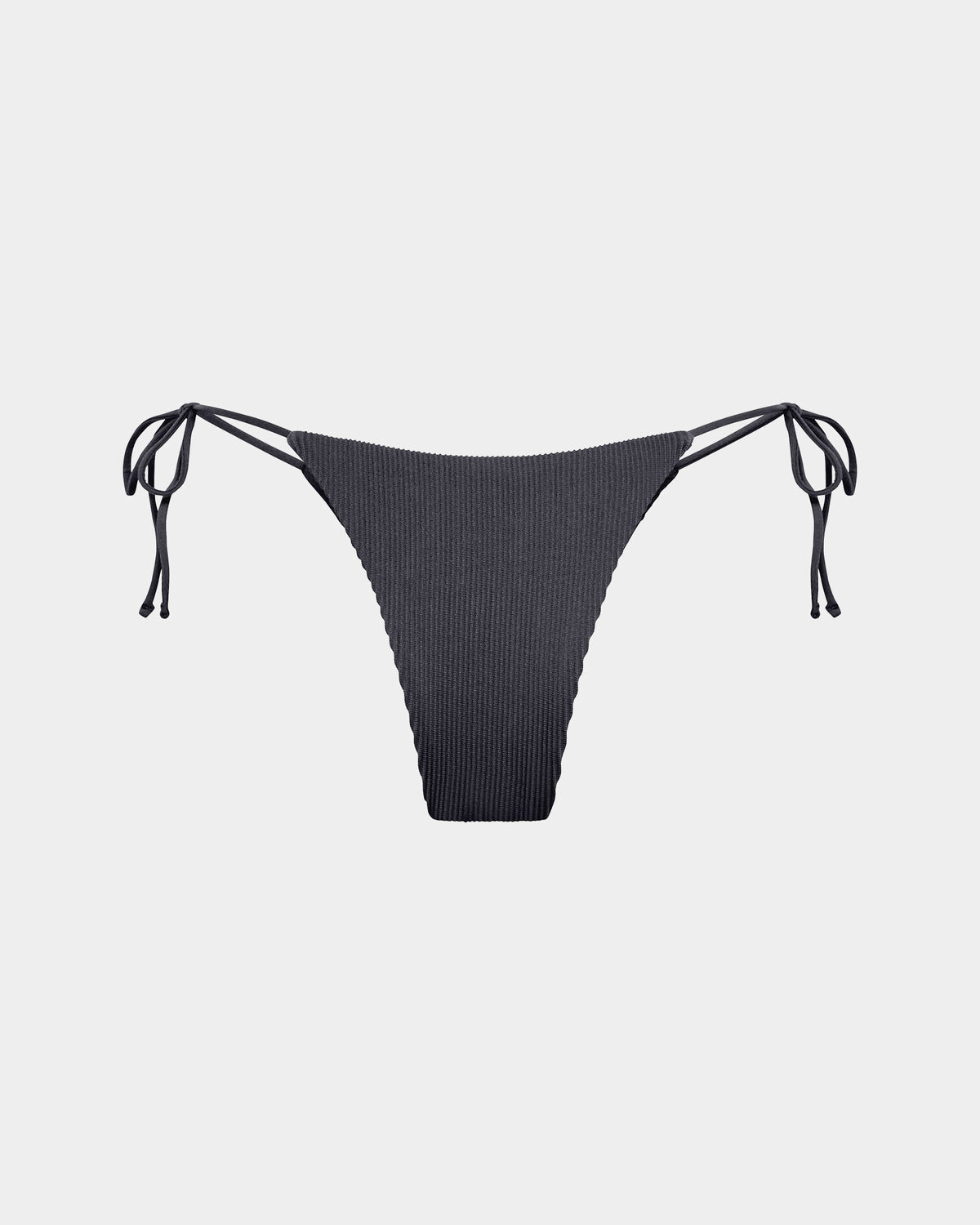 Rib Skinny Strap Tie Side Bikini Bottom STORM