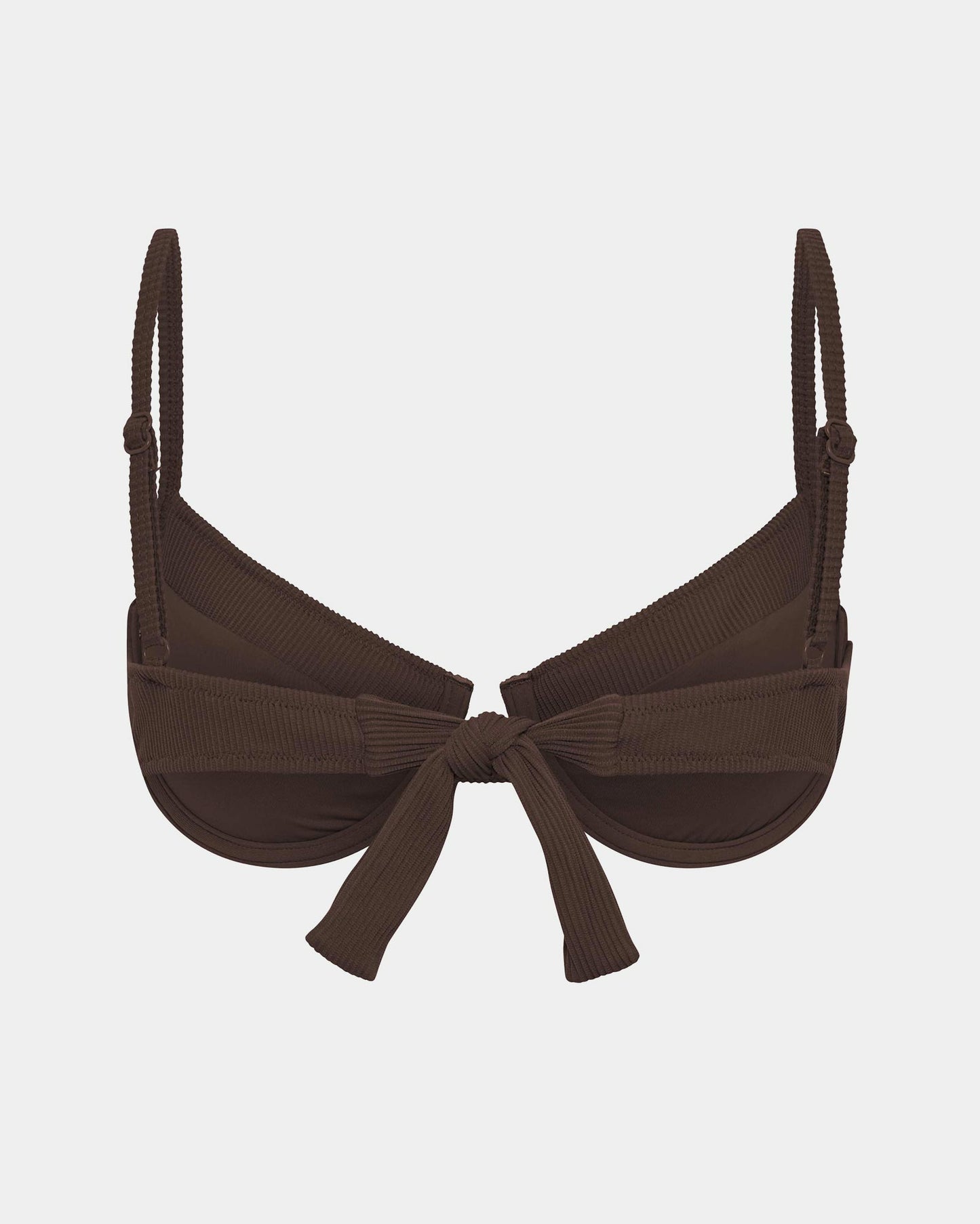 Rib Underwire Tie Back Bikini Top