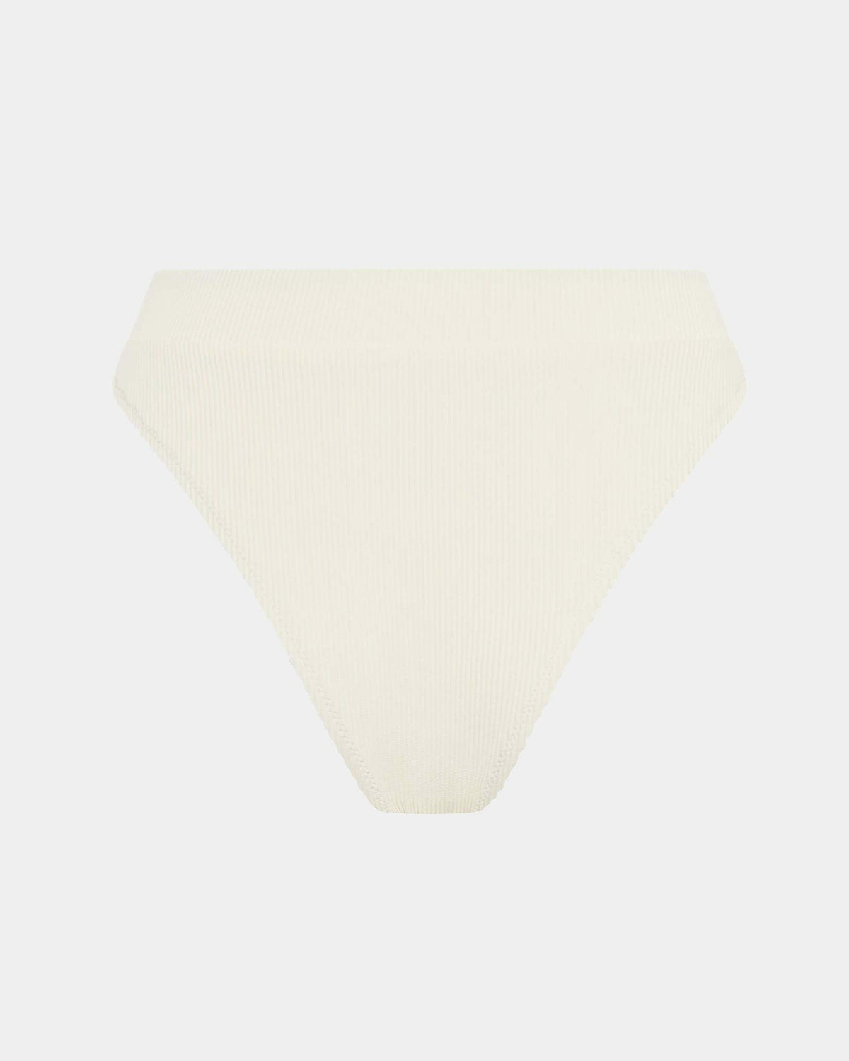 Rib 80'S High Cut Bikini Bottoms ALMOND
