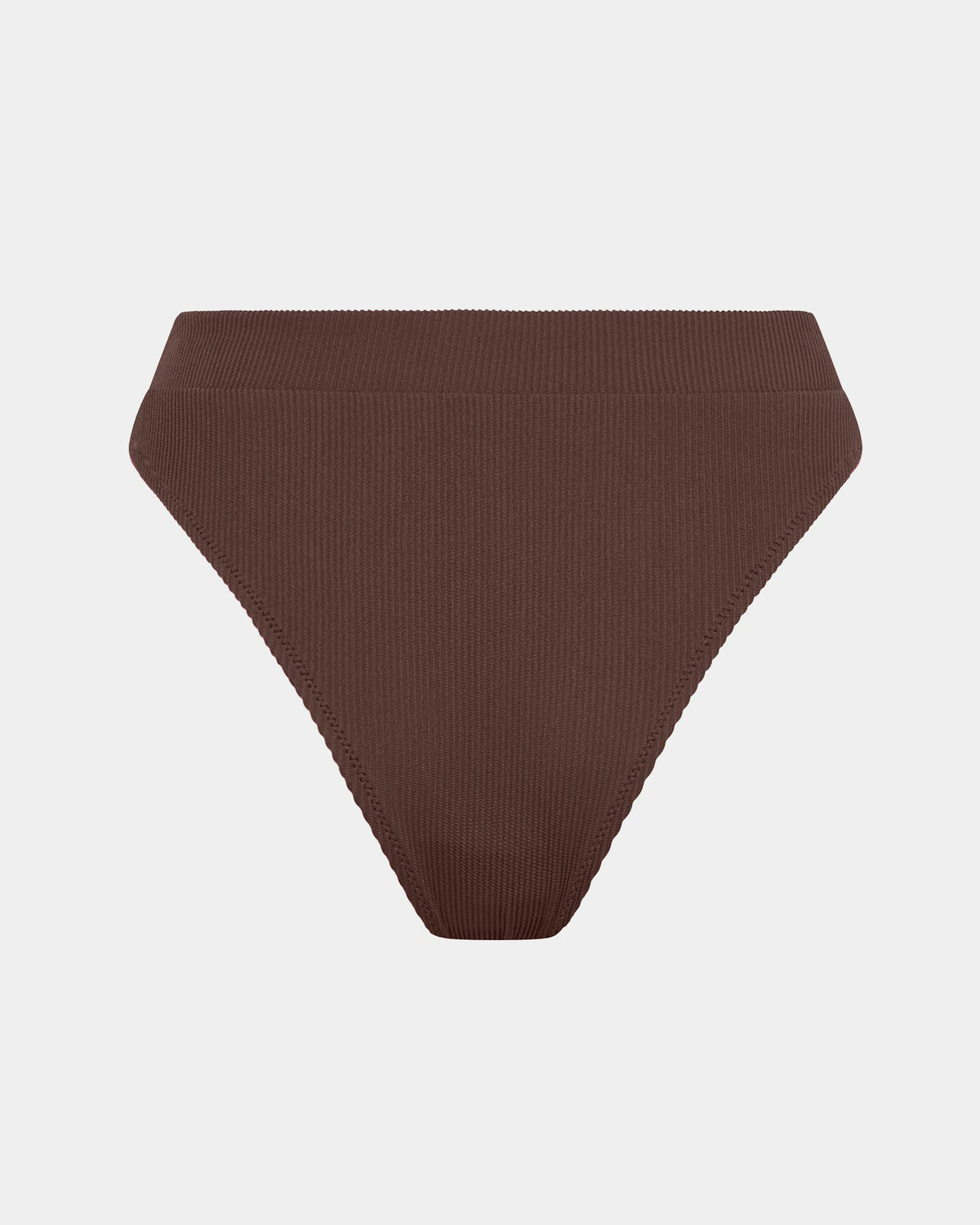 Rib 80'S High Cut Bikini Bottoms CHOCOLATE